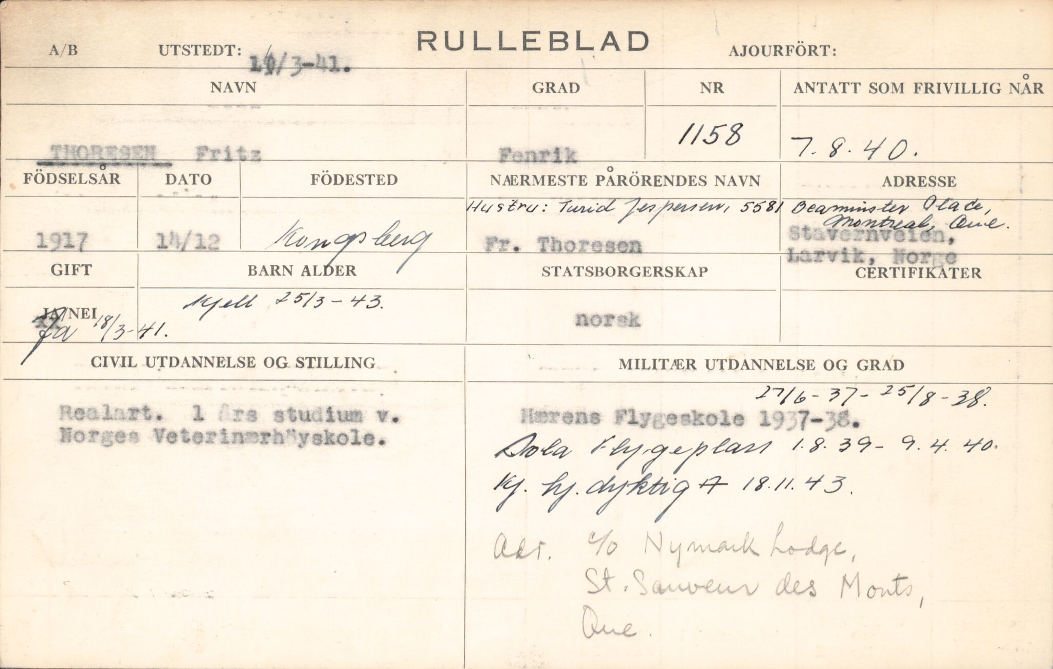 Forsvaret, Forsvarets overkommando/Luftforsvarsstaben, AV/RA-RAFA-4079/P/Pa/L0052: Personellpapirer, 1917, p. 364