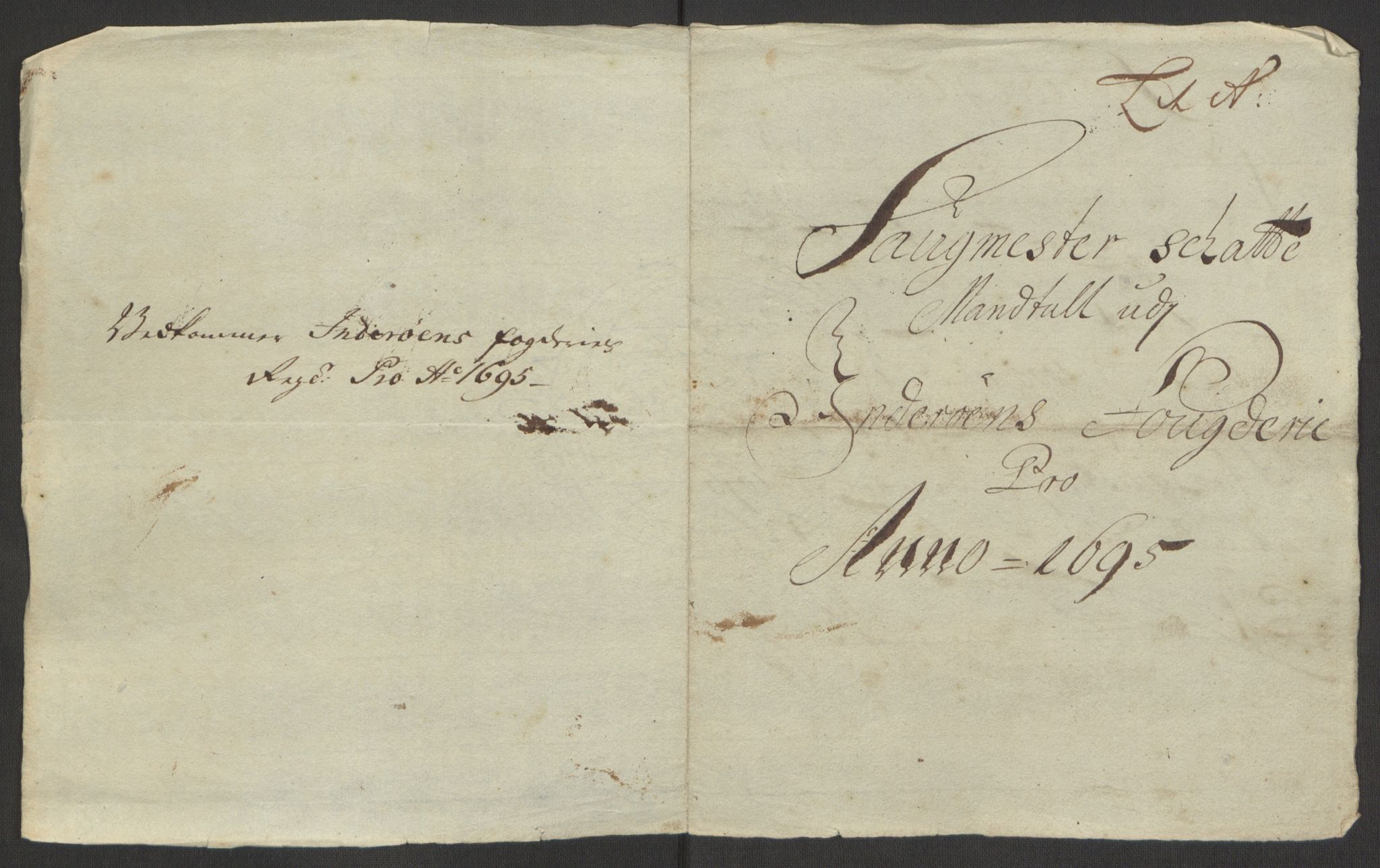 Rentekammeret inntil 1814, Reviderte regnskaper, Fogderegnskap, RA/EA-4092/R63/L4309: Fogderegnskap Inderøy, 1695-1697, p. 17