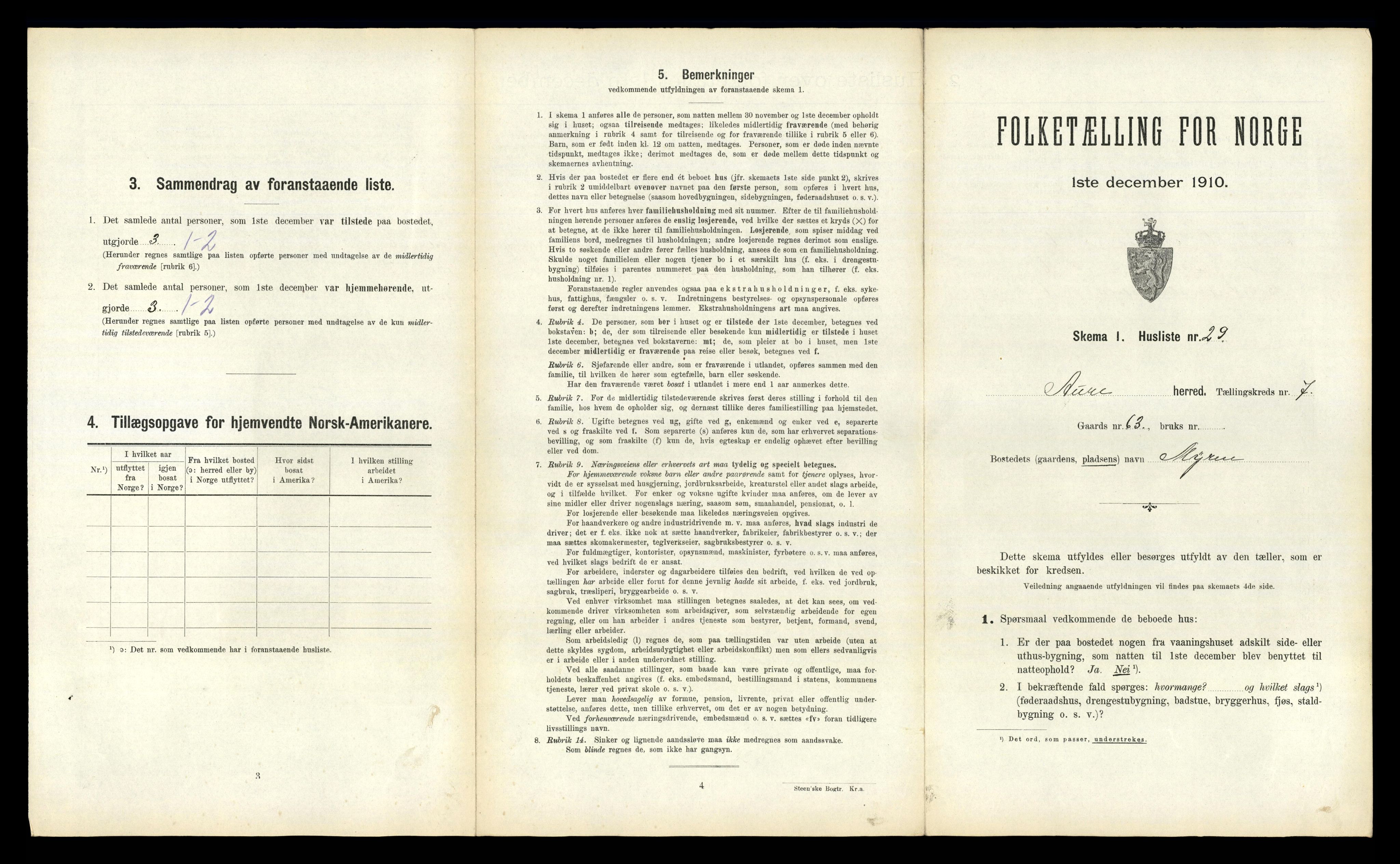 RA, 1910 census for Aure, 1910, p. 840