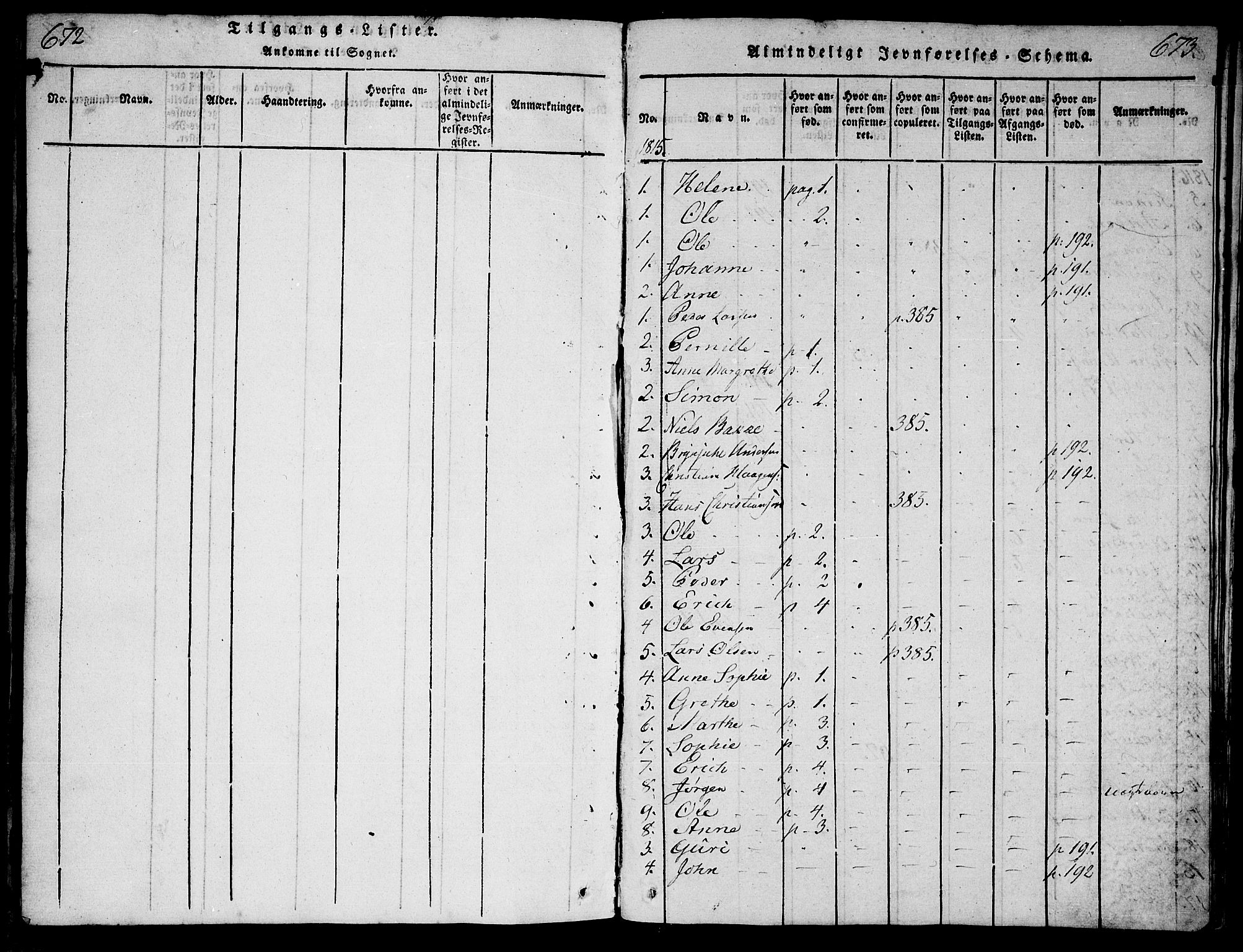Tune prestekontor Kirkebøker, SAO/A-2007/F/Fa/L0005: Parish register (official) no. 5, 1815-1823, p. 672-673