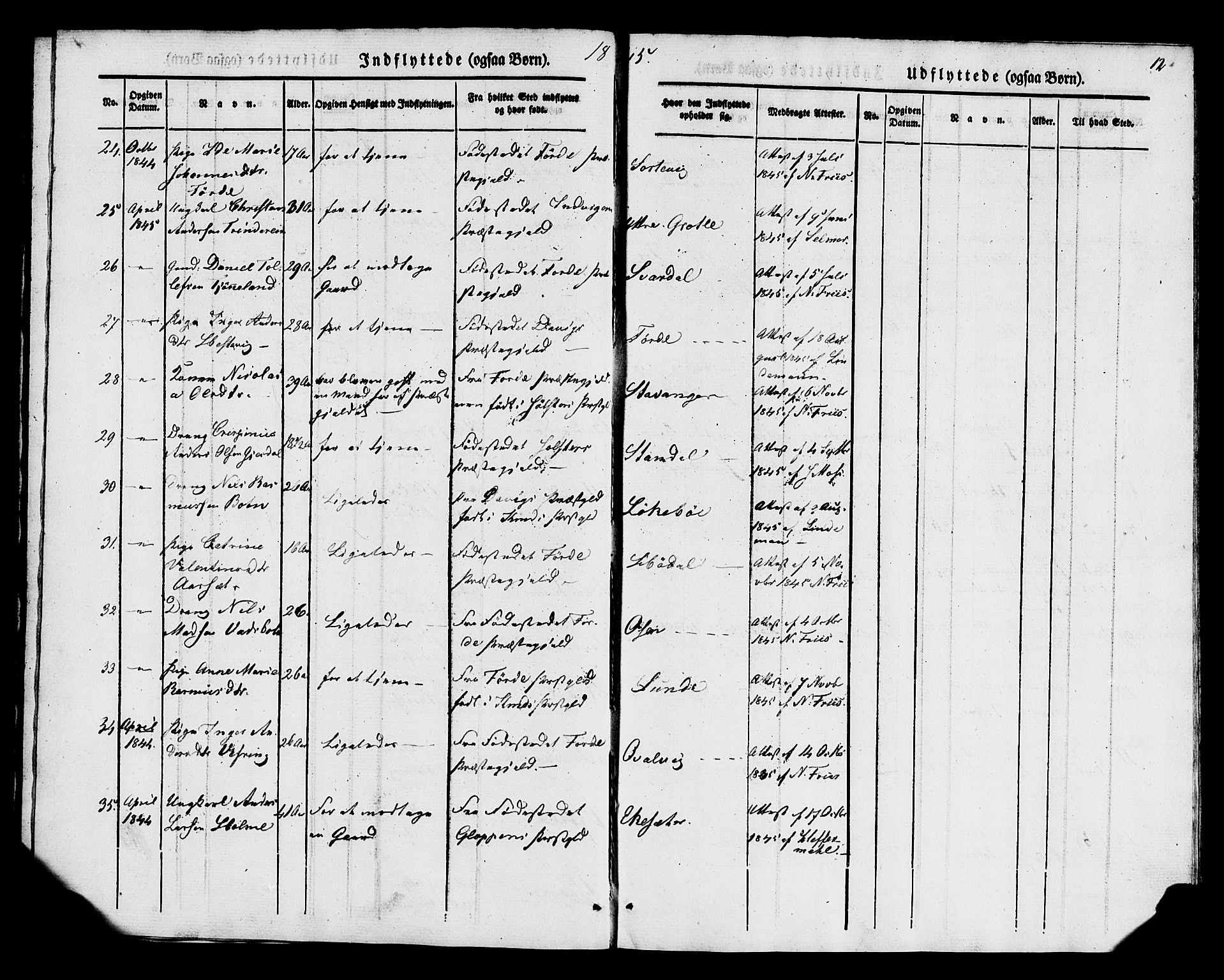 Kinn sokneprestembete, AV/SAB-A-80801/H/Haa/Haaa/L0014: Parish register (official) no. A 14, 1841-1859, p. 12