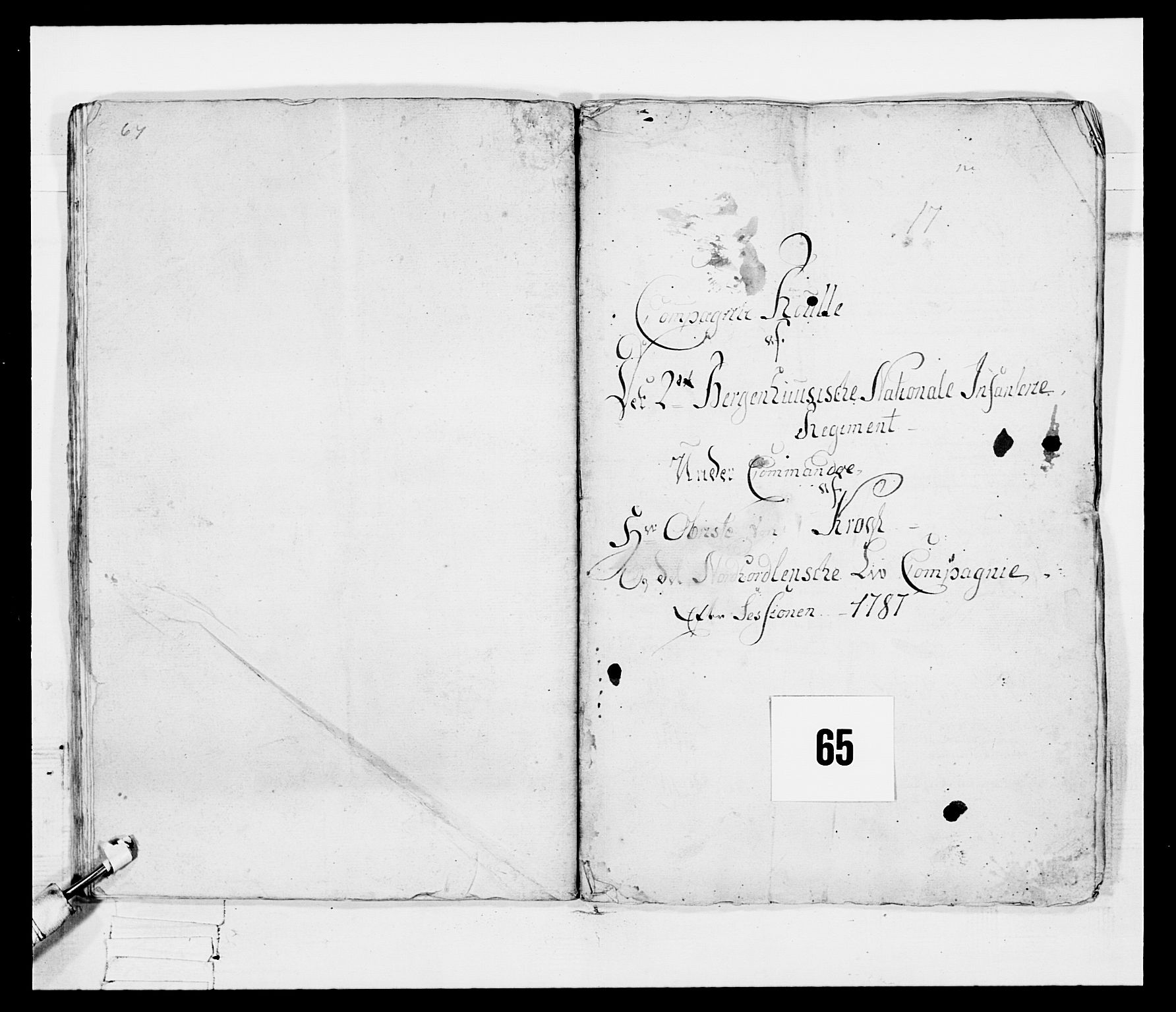 Generalitets- og kommissariatskollegiet, Det kongelige norske kommissariatskollegium, RA/EA-5420/E/Eh/L0095: 2. Bergenhusiske nasjonale infanteriregiment, 1780-1787, p. 528