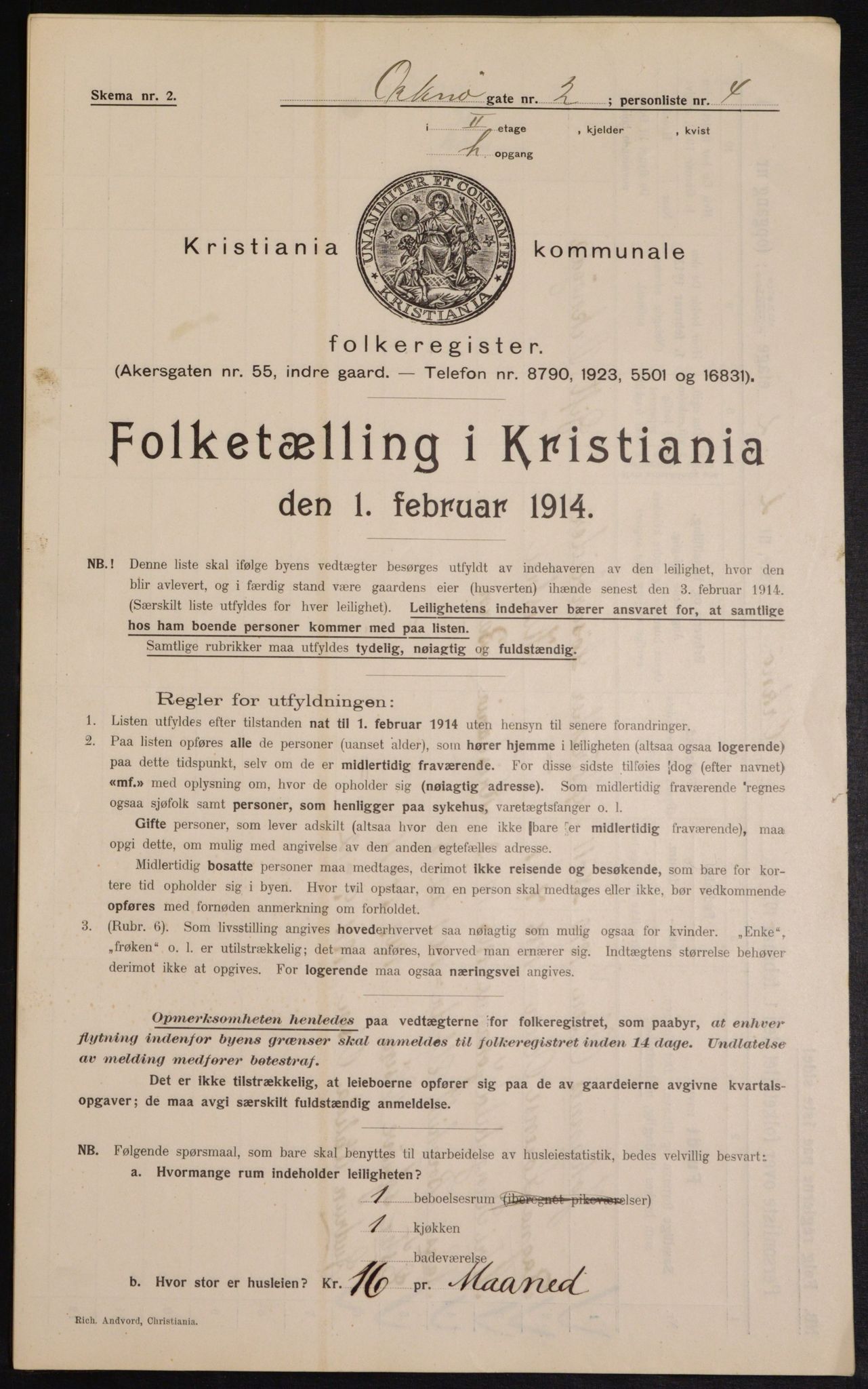 OBA, Municipal Census 1913 for Kristiania, 1913, p. 76028