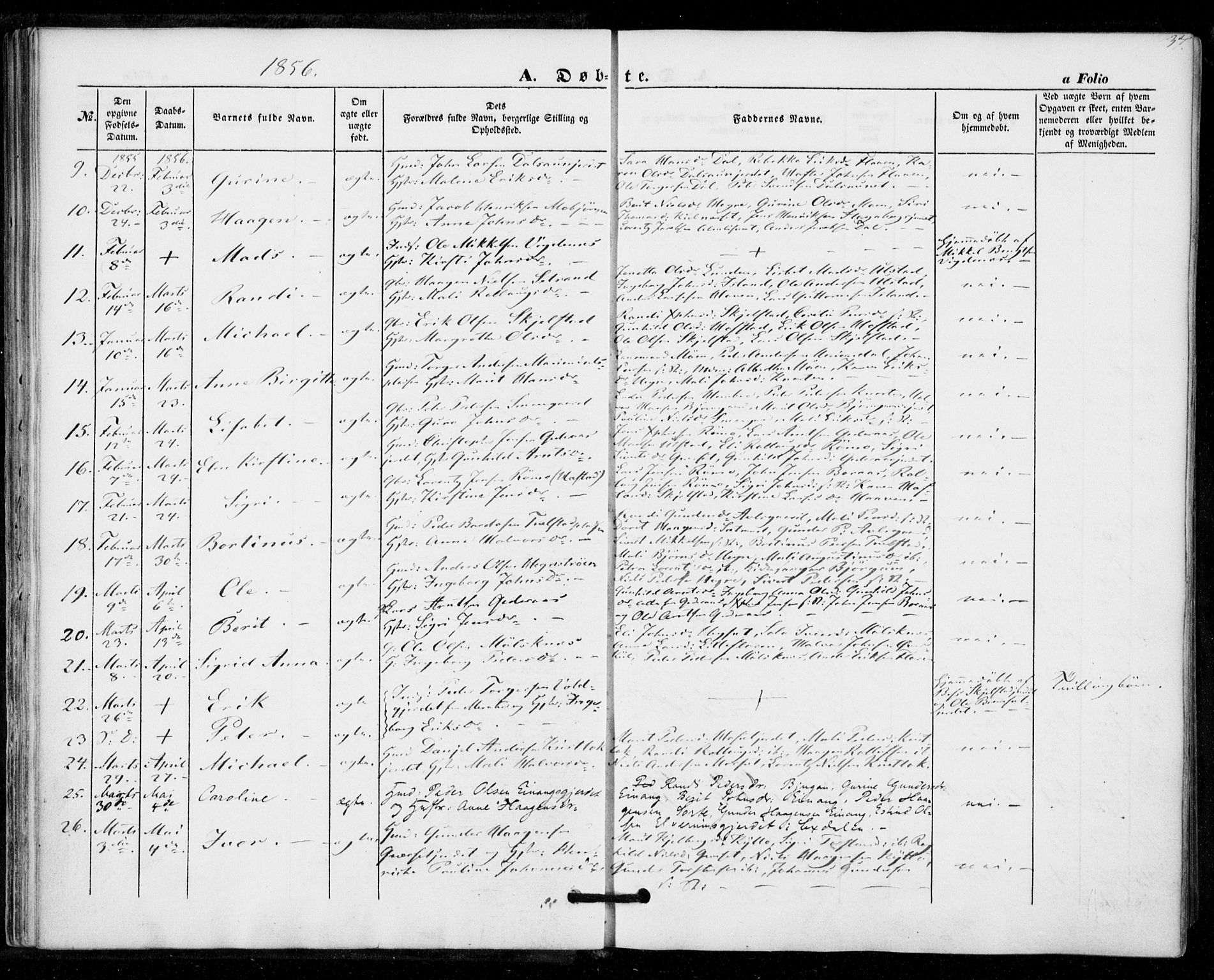 Ministerialprotokoller, klokkerbøker og fødselsregistre - Nord-Trøndelag, AV/SAT-A-1458/703/L0028: Parish register (official) no. 703A01, 1850-1862, p. 37