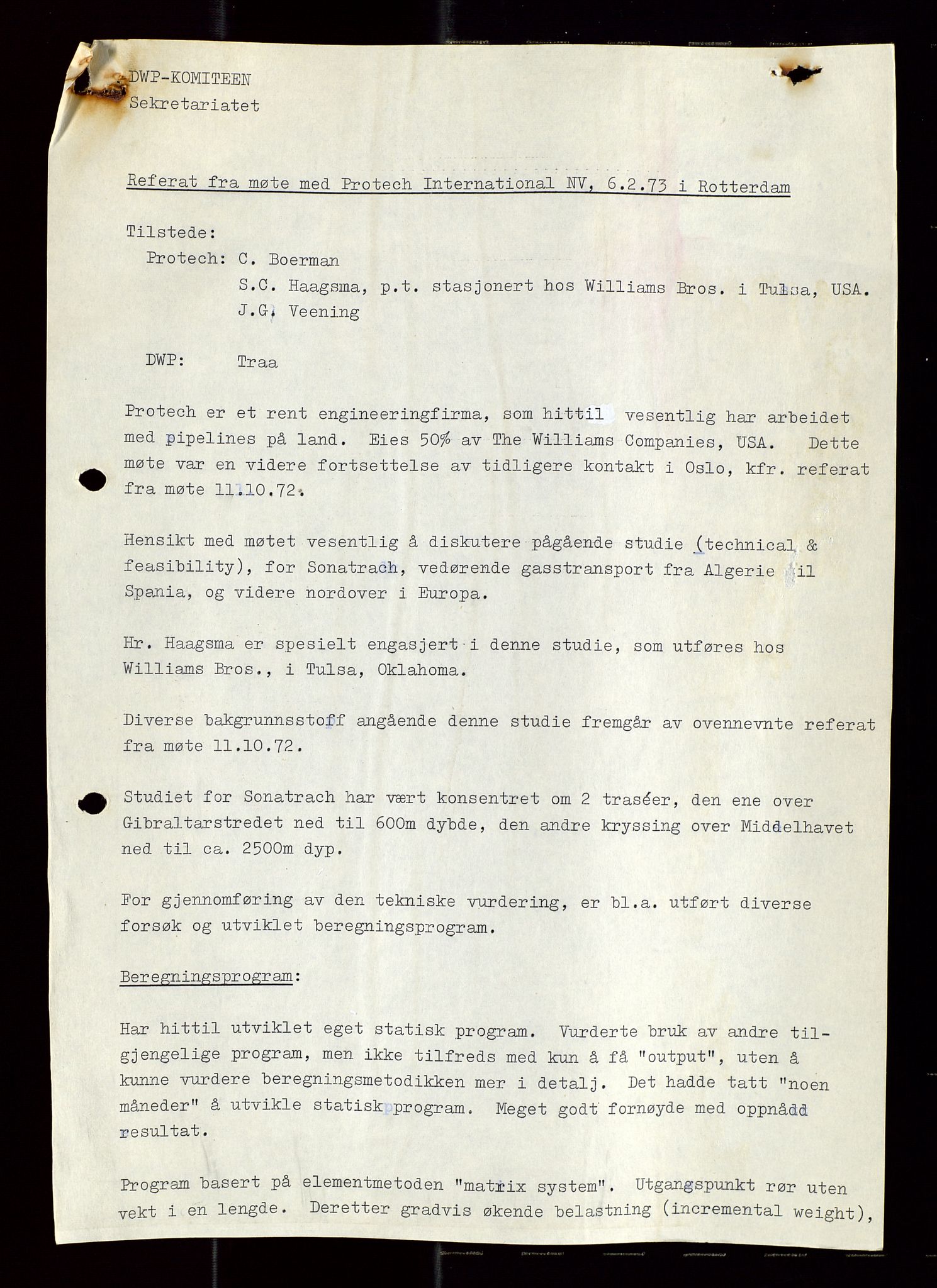 Industridepartementet, Oljekontoret, AV/SAST-A-101348/Di/L0003: DWP, møtereferater, 1972-1974, p. 288