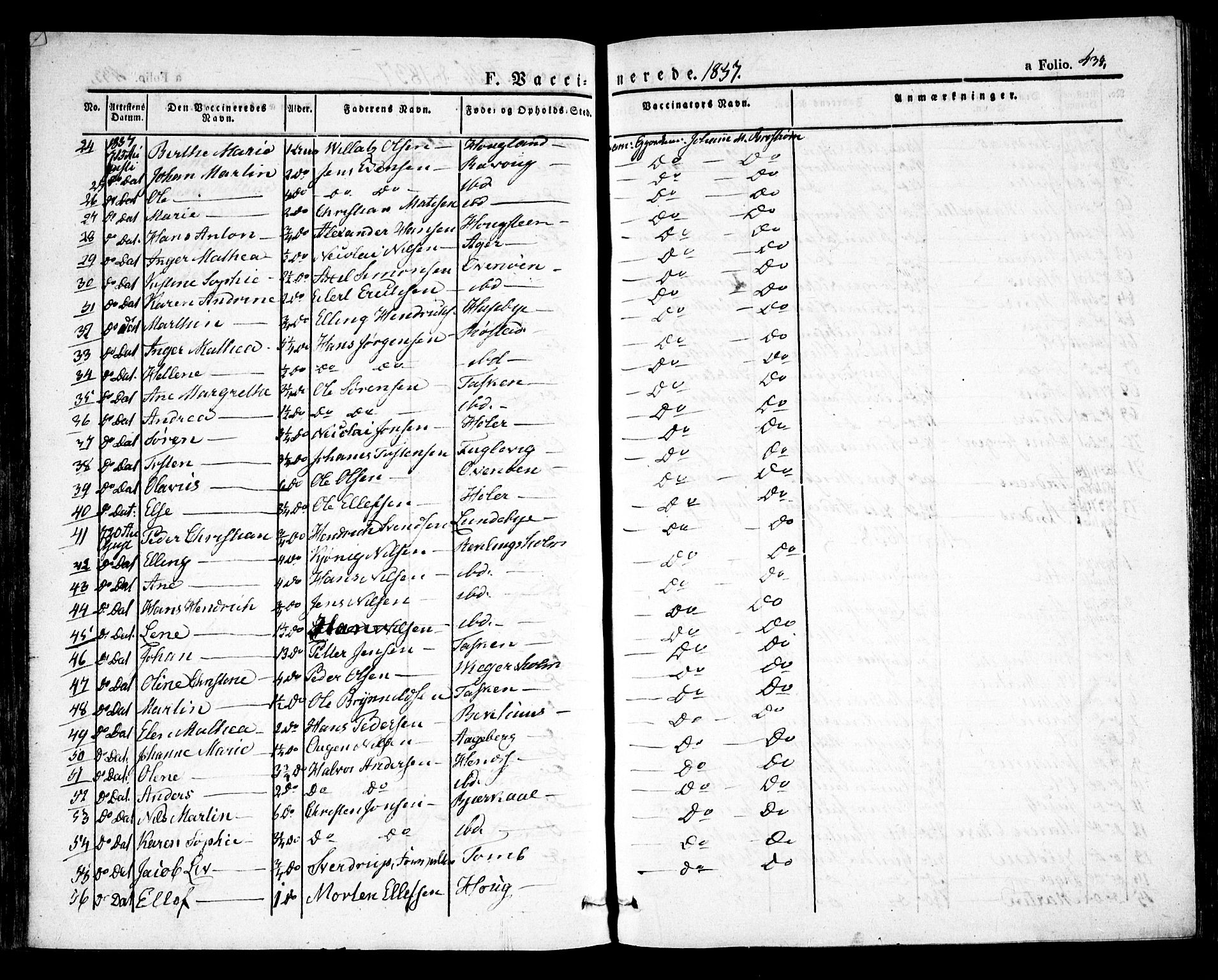 Råde prestekontor kirkebøker, AV/SAO-A-2009/F/Fa/L0005: Parish register (official) no. 5, 1830-1853, p. 434