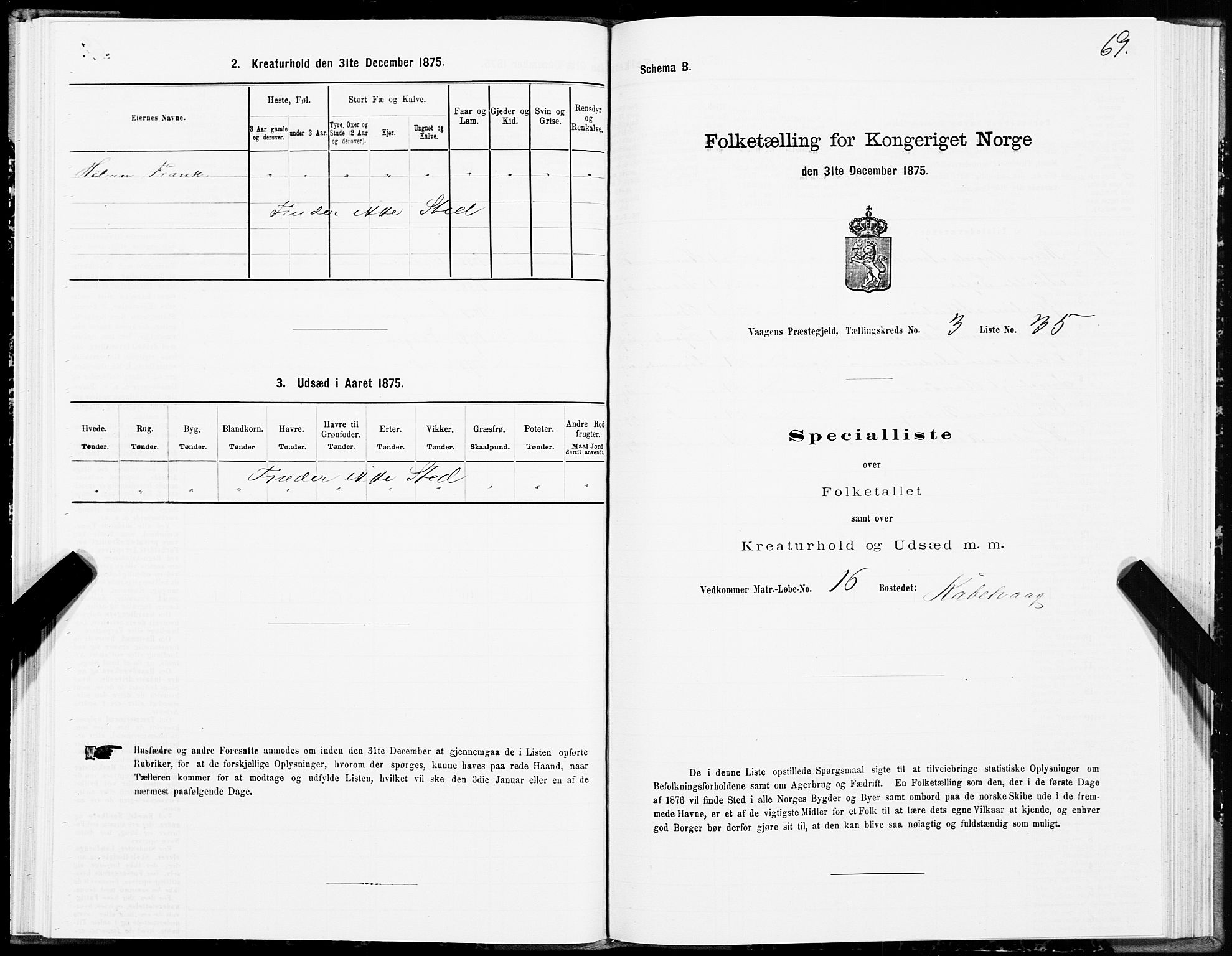 SAT, 1875 census for 1865P Vågan, 1875, p. 2069