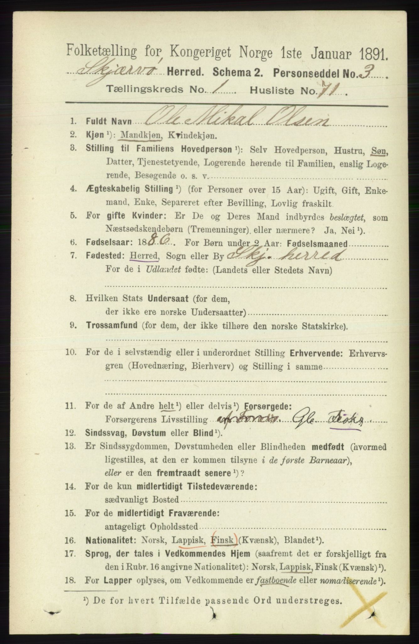 RA, 1891 census for 1941 Skjervøy, 1891, p. 649