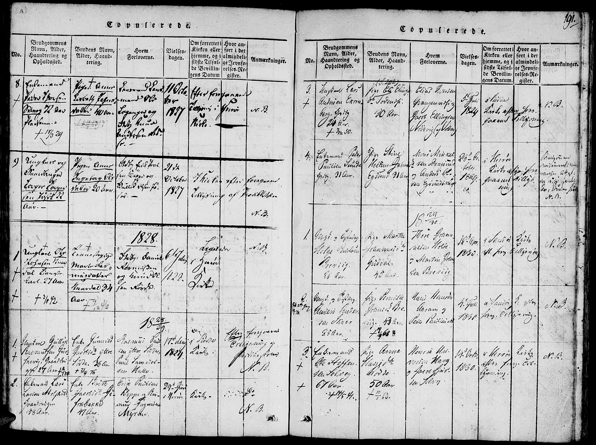 Ministerialprotokoller, klokkerbøker og fødselsregistre - Møre og Romsdal, SAT/A-1454/504/L0054: Parish register (official) no. 504A01, 1816-1861, p. 191