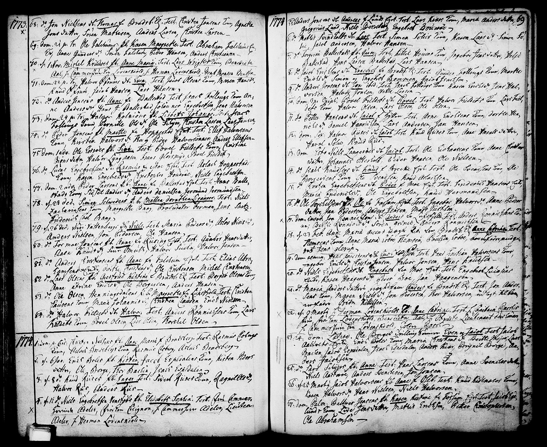 Gjerpen kirkebøker, SAKO/A-265/F/Fa/L0002: Parish register (official) no. I 2, 1747-1795, p. 69