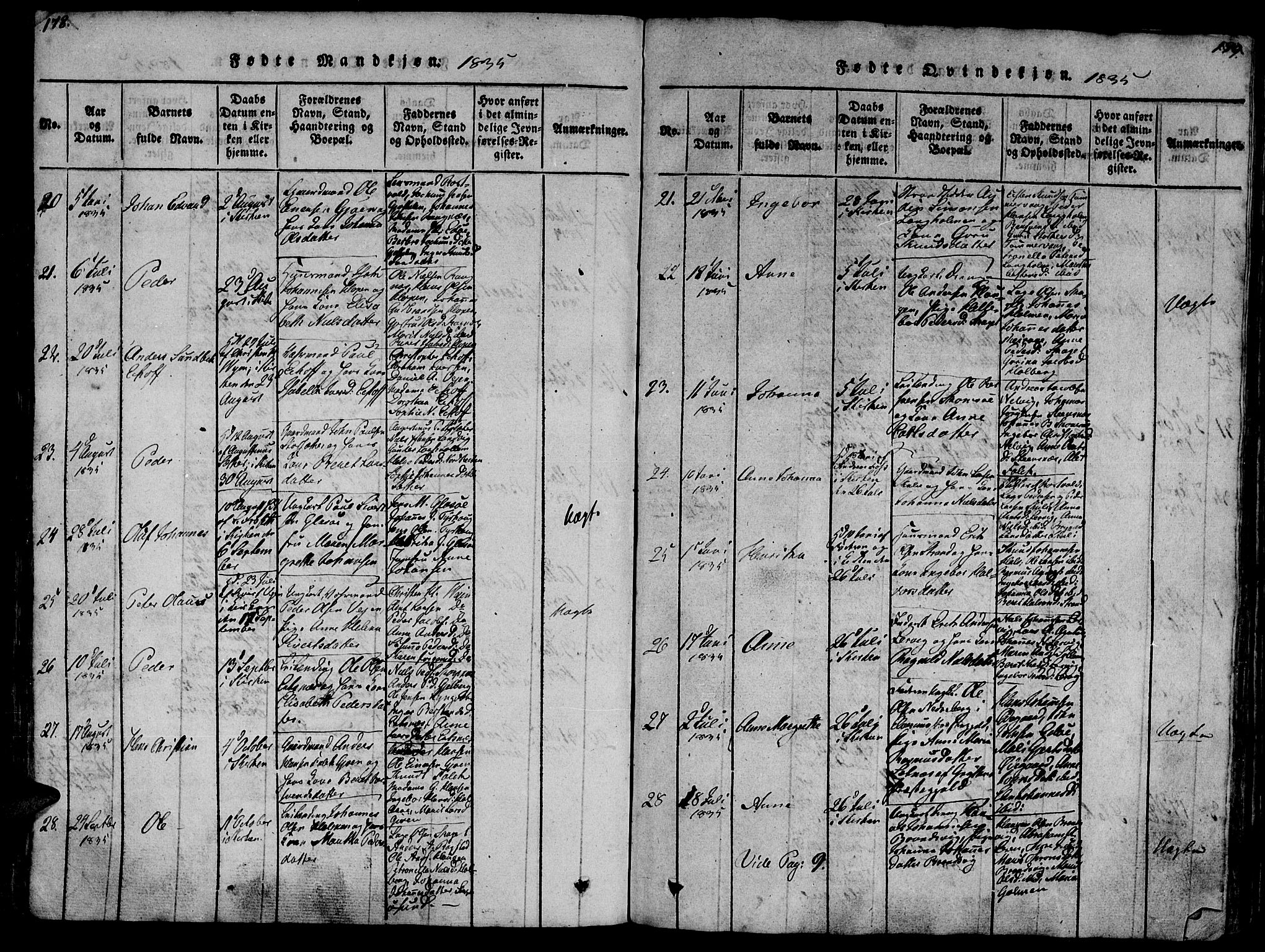 Ministerialprotokoller, klokkerbøker og fødselsregistre - Møre og Romsdal, AV/SAT-A-1454/581/L0933: Parish register (official) no. 581A03 /1, 1819-1836, p. 178-179