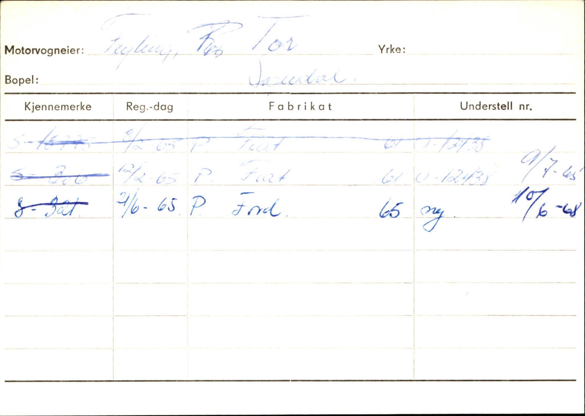 Statens vegvesen, Sogn og Fjordane vegkontor, SAB/A-5301/4/F/L0124: Eigarregister Sogndal A-U, 1945-1975, p. 503