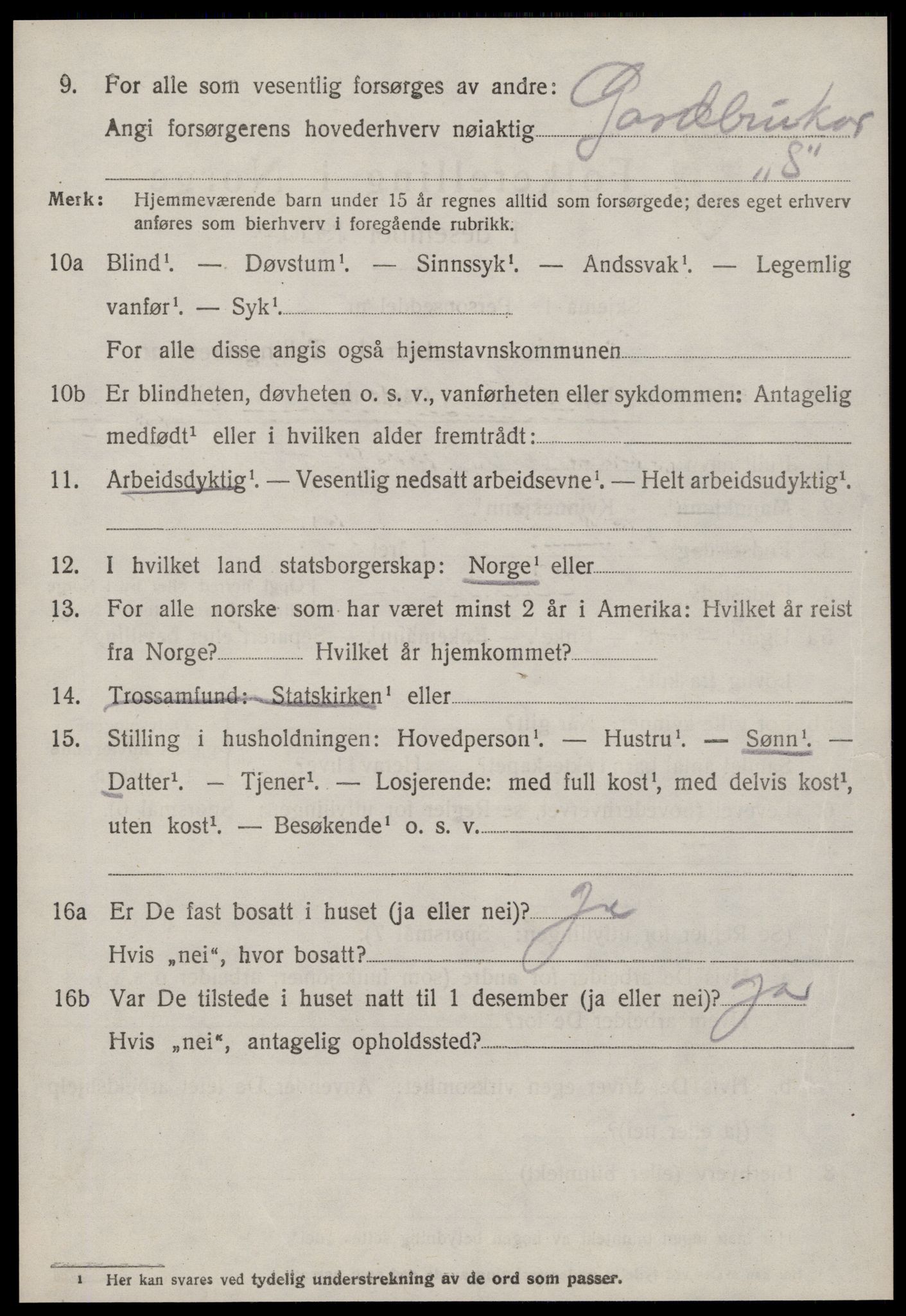 SAT, 1920 census for Aukra, 1920, p. 2488