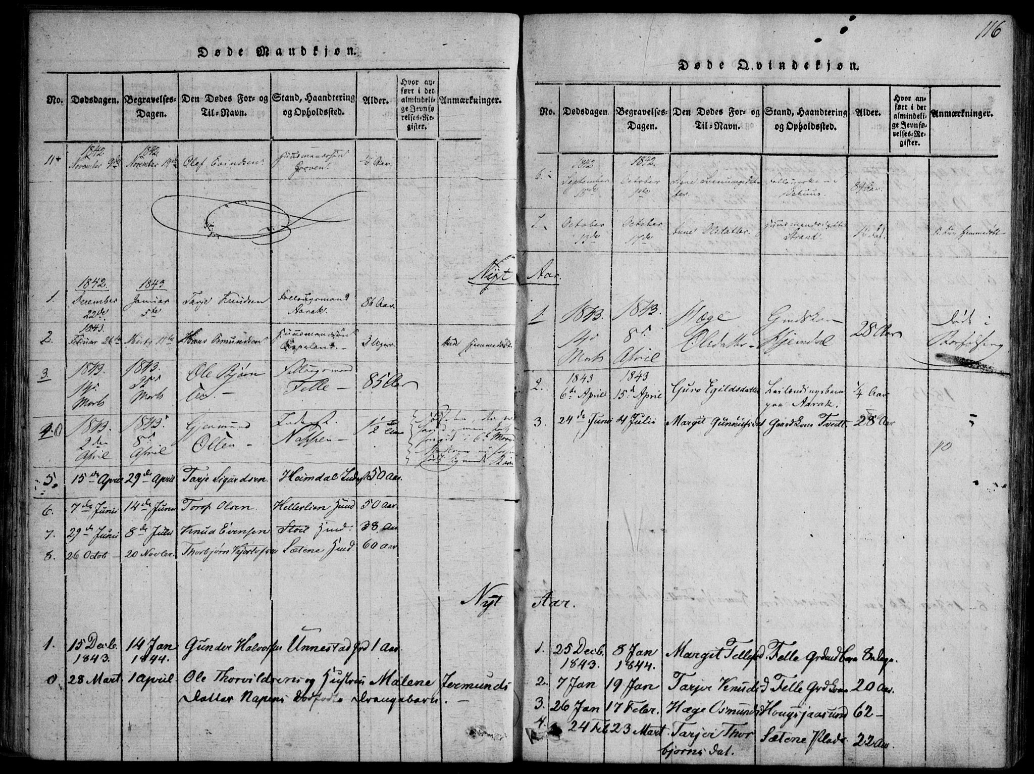 Nissedal kirkebøker, SAKO/A-288/F/Fb/L0001: Parish register (official) no. II 1, 1814-1845, p. 116