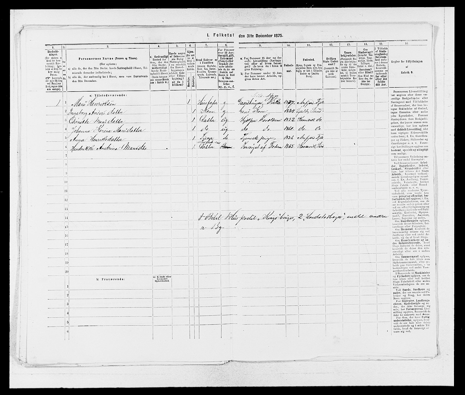 SAB, 1875 census for 1245P Sund, 1875, p. 566