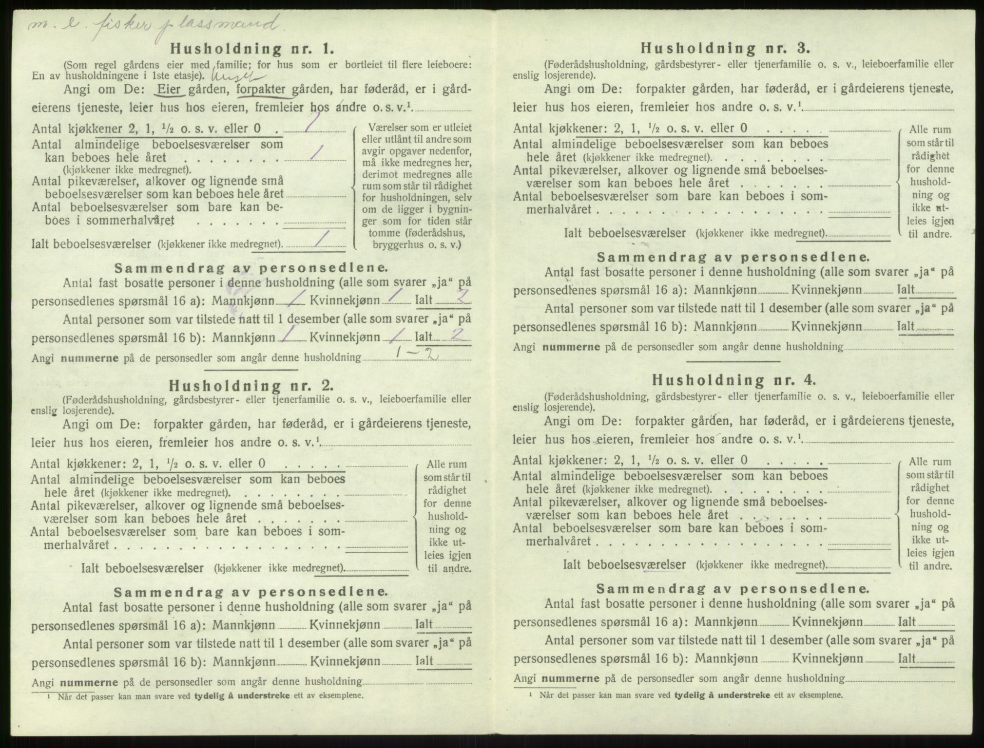 SAB, 1920 census for Solund, 1920, p. 460