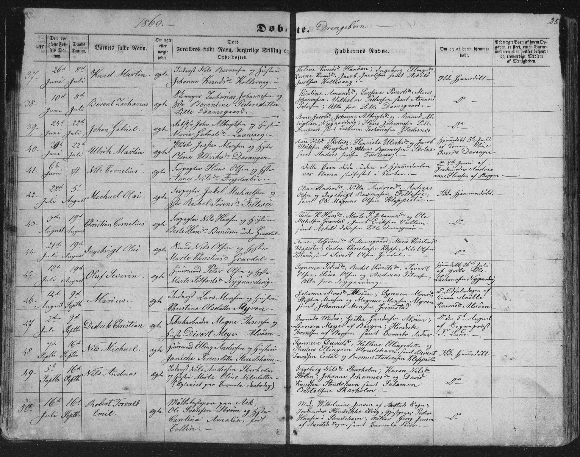 Askøy Sokneprestembete, AV/SAB-A-74101/H/Ha/Hab/Haba/L0005: Parish register (copy) no. A 5, 1857-1871, p. 25