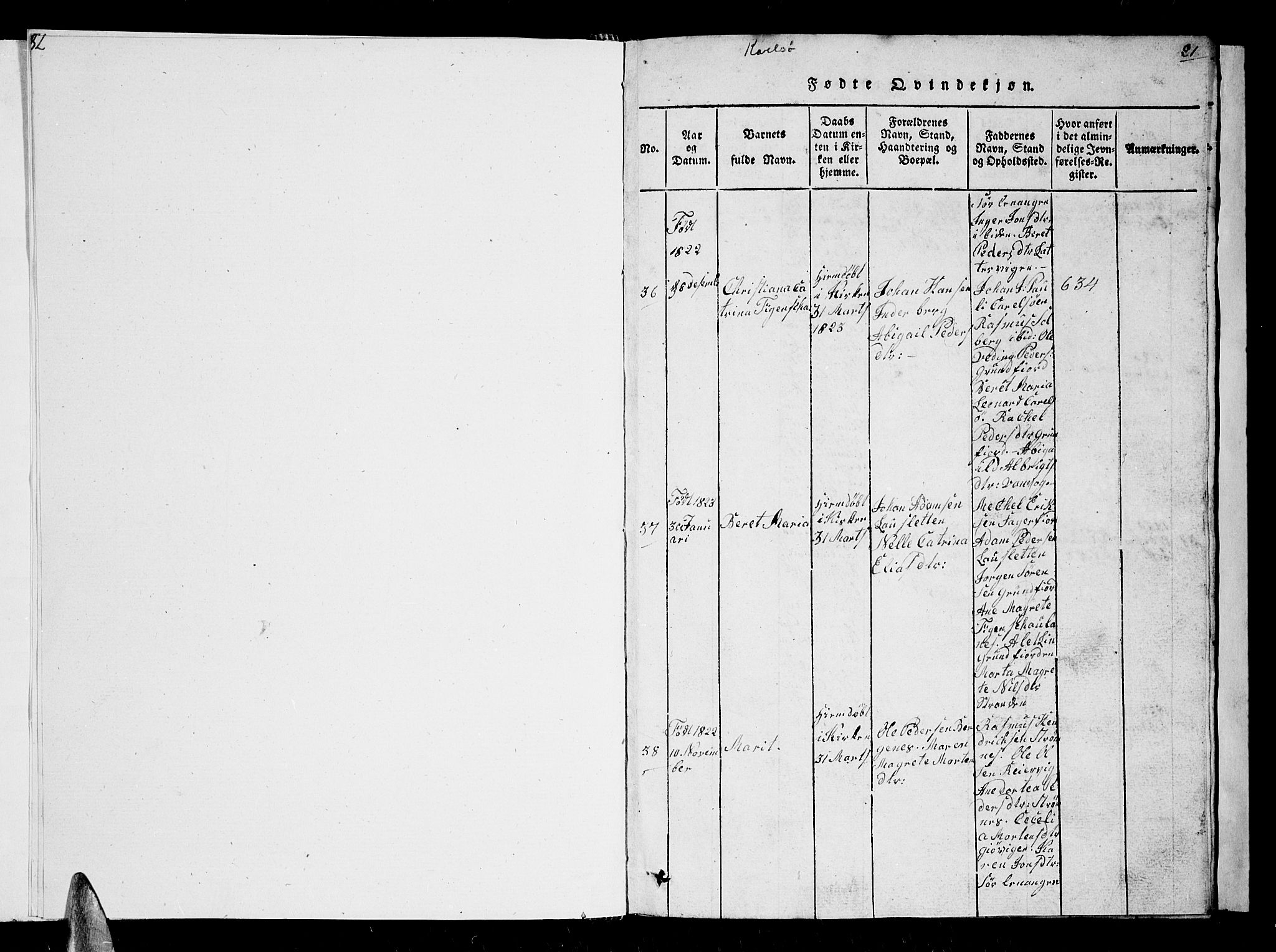 Karlsøy sokneprestembete, AV/SATØ-S-1299/H/Ha/Hab/L0001klokker: Parish register (copy) no. 1, 1821-1840, p. 20-21