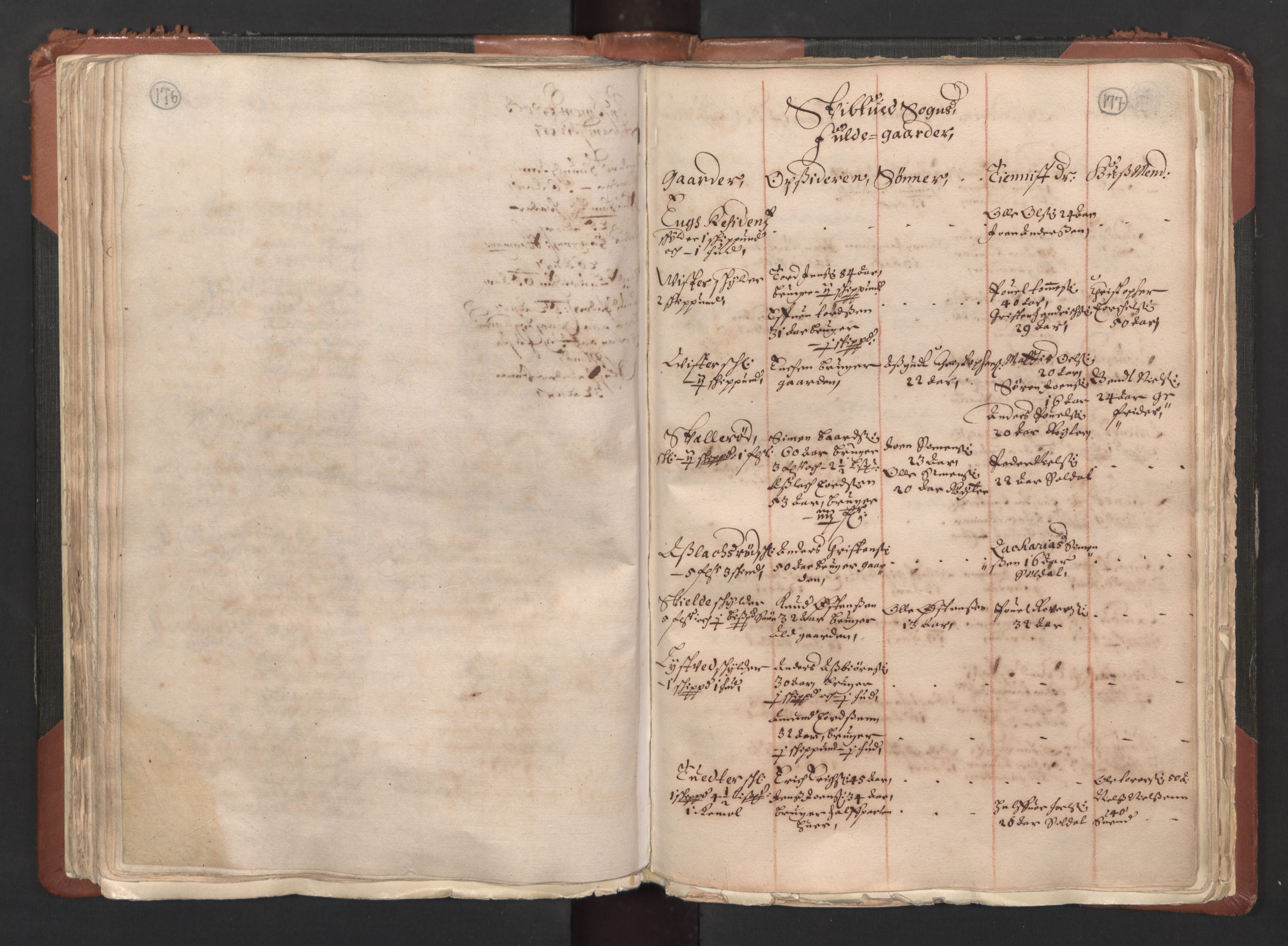 RA, Bailiff's Census 1664-1666, no. 1: Modern Østfold county, 1664, p. 176-177