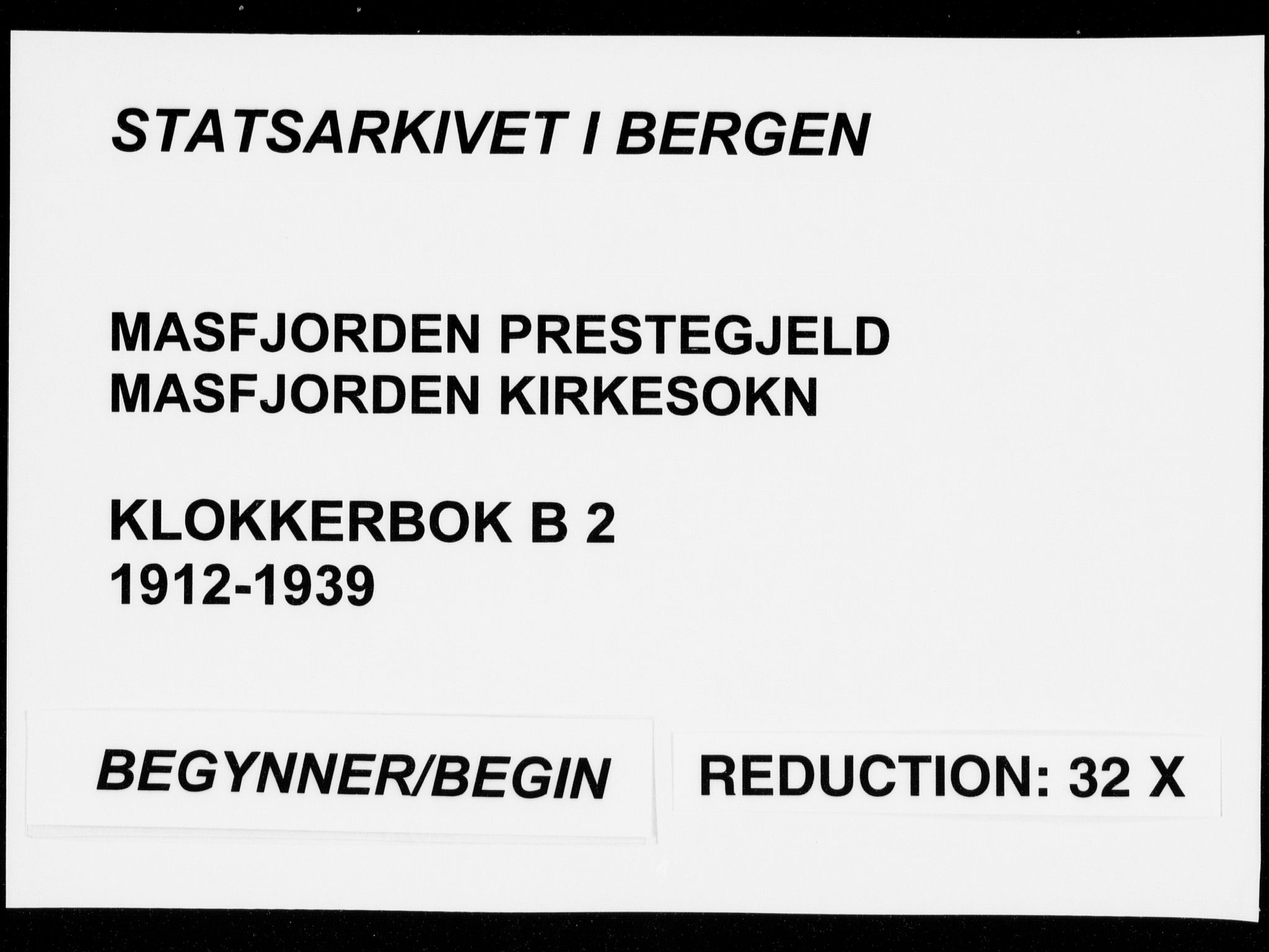 Masfjorden Sokneprestembete, SAB/A-77001: Parish register (copy) no. B  2, 1912-1939