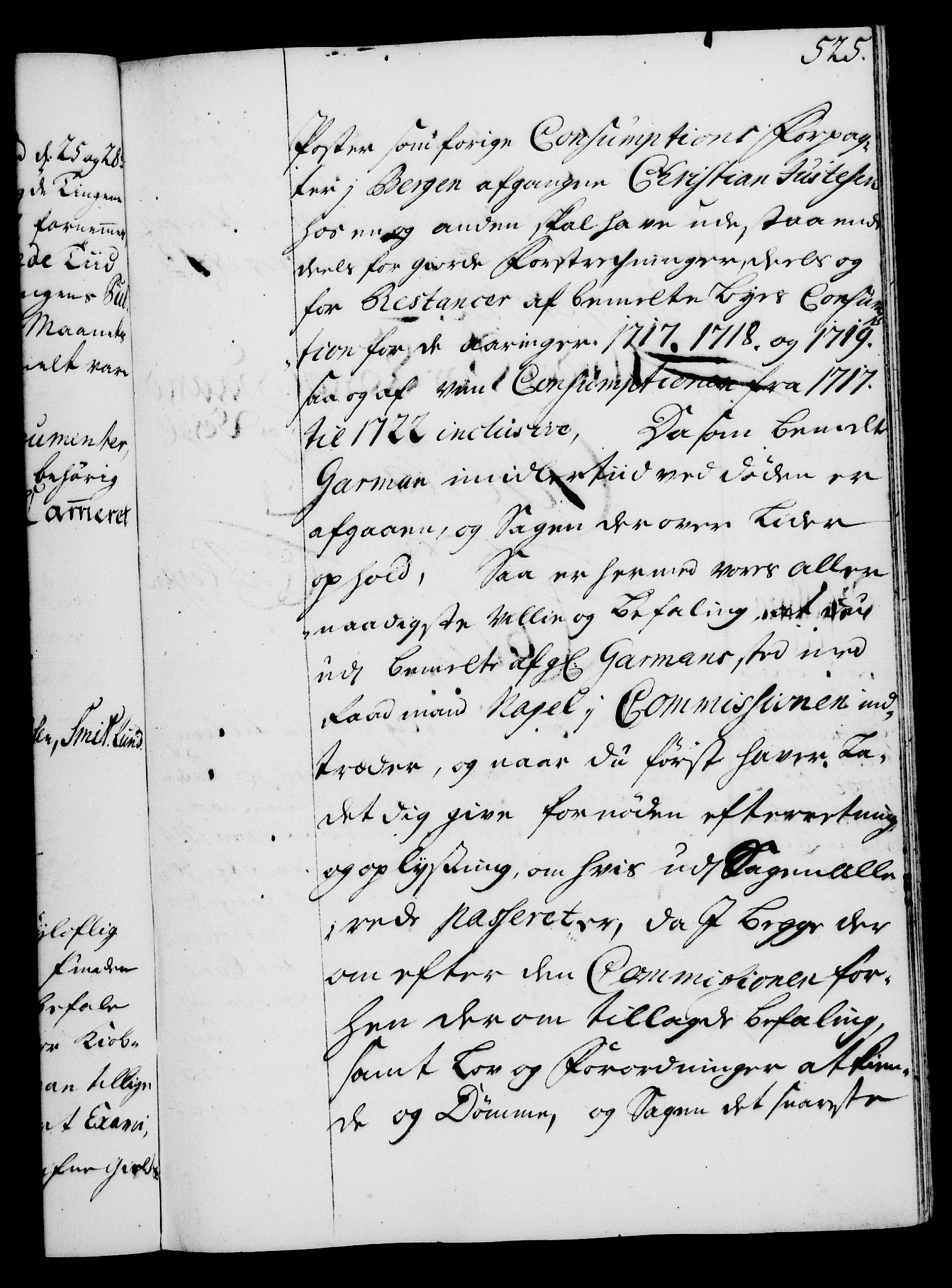 Rentekammeret, Kammerkanselliet, RA/EA-3111/G/Gg/Gga/L0003: Norsk ekspedisjonsprotokoll med register (merket RK 53.3), 1727-1734, p. 525