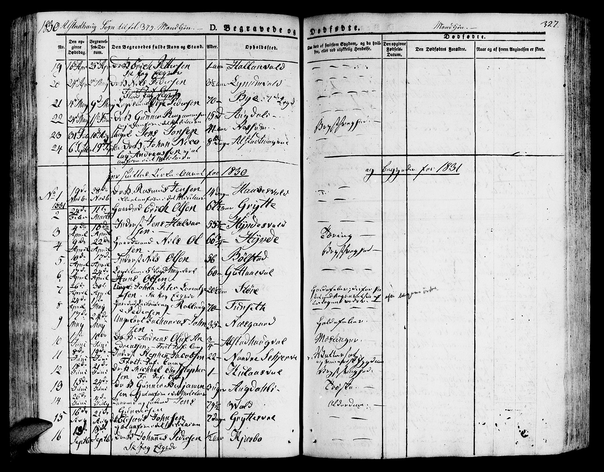 Ministerialprotokoller, klokkerbøker og fødselsregistre - Nord-Trøndelag, SAT/A-1458/717/L0152: Parish register (official) no. 717A05 /1, 1825-1836, p. 327