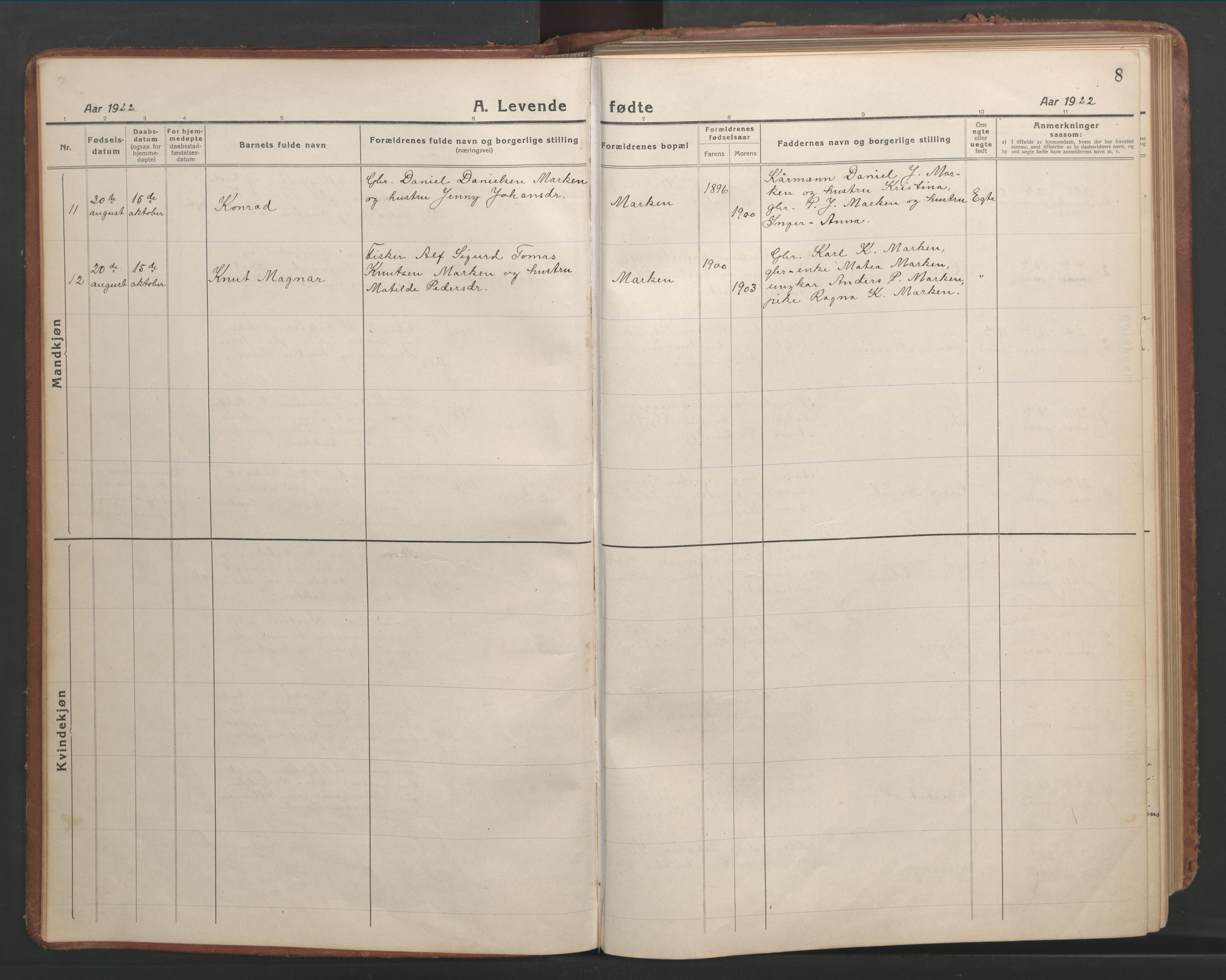 Ministerialprotokoller, klokkerbøker og fødselsregistre - Møre og Romsdal, AV/SAT-A-1454/540/L0542: Parish register (copy) no. 540C02, 1921-1967, p. 8