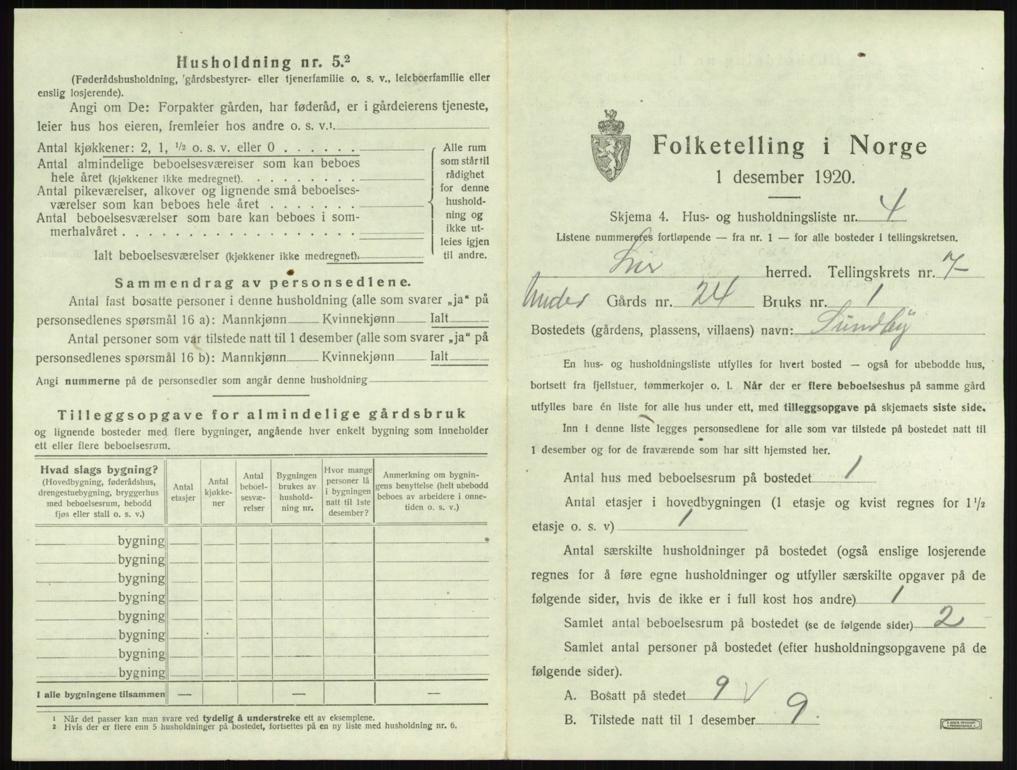 SAKO, 1920 census for Lier, 1920, p. 1083