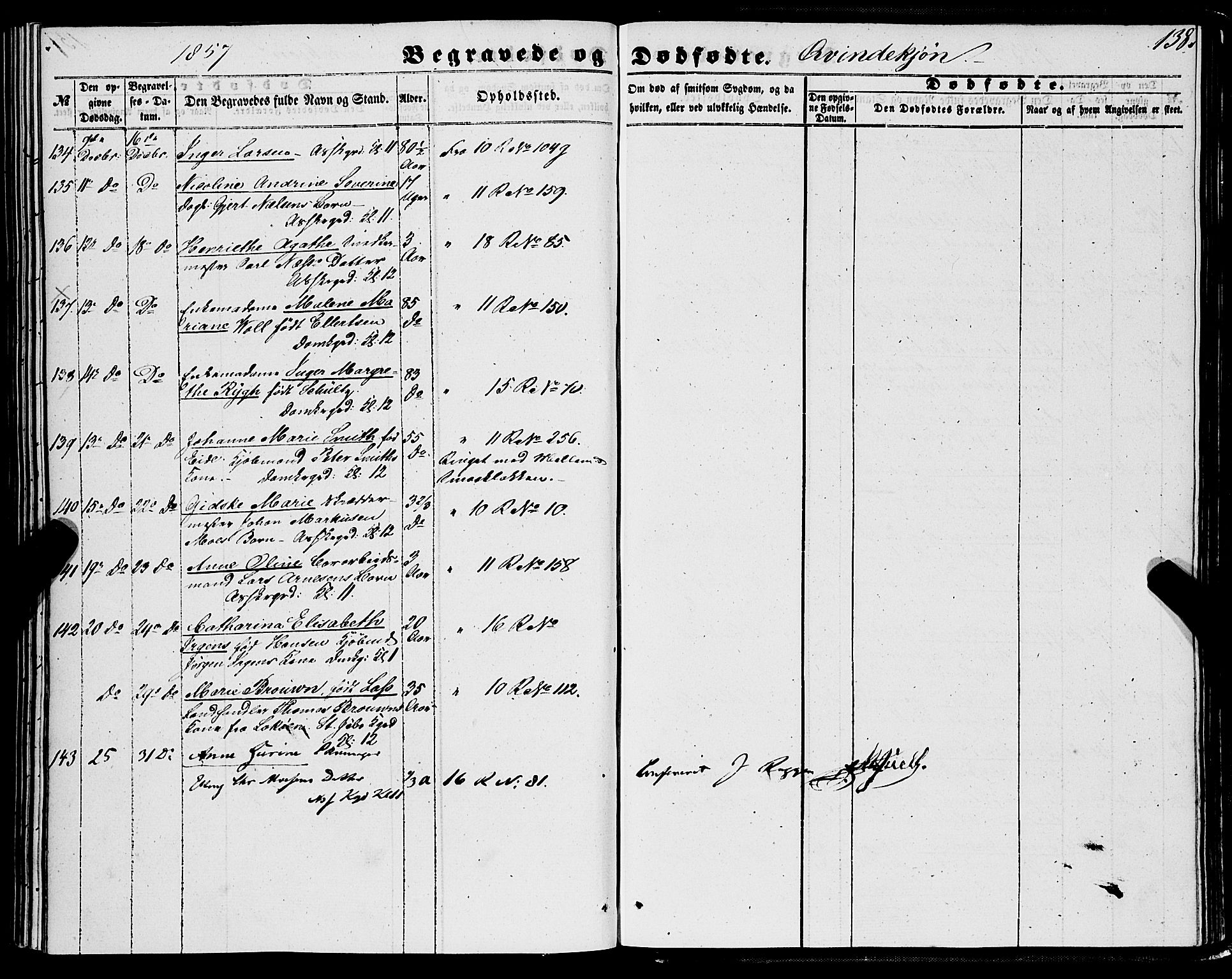 Domkirken sokneprestembete, SAB/A-74801/H/Haa/L0041: Parish register (official) no. E 2, 1853-1863, p. 138