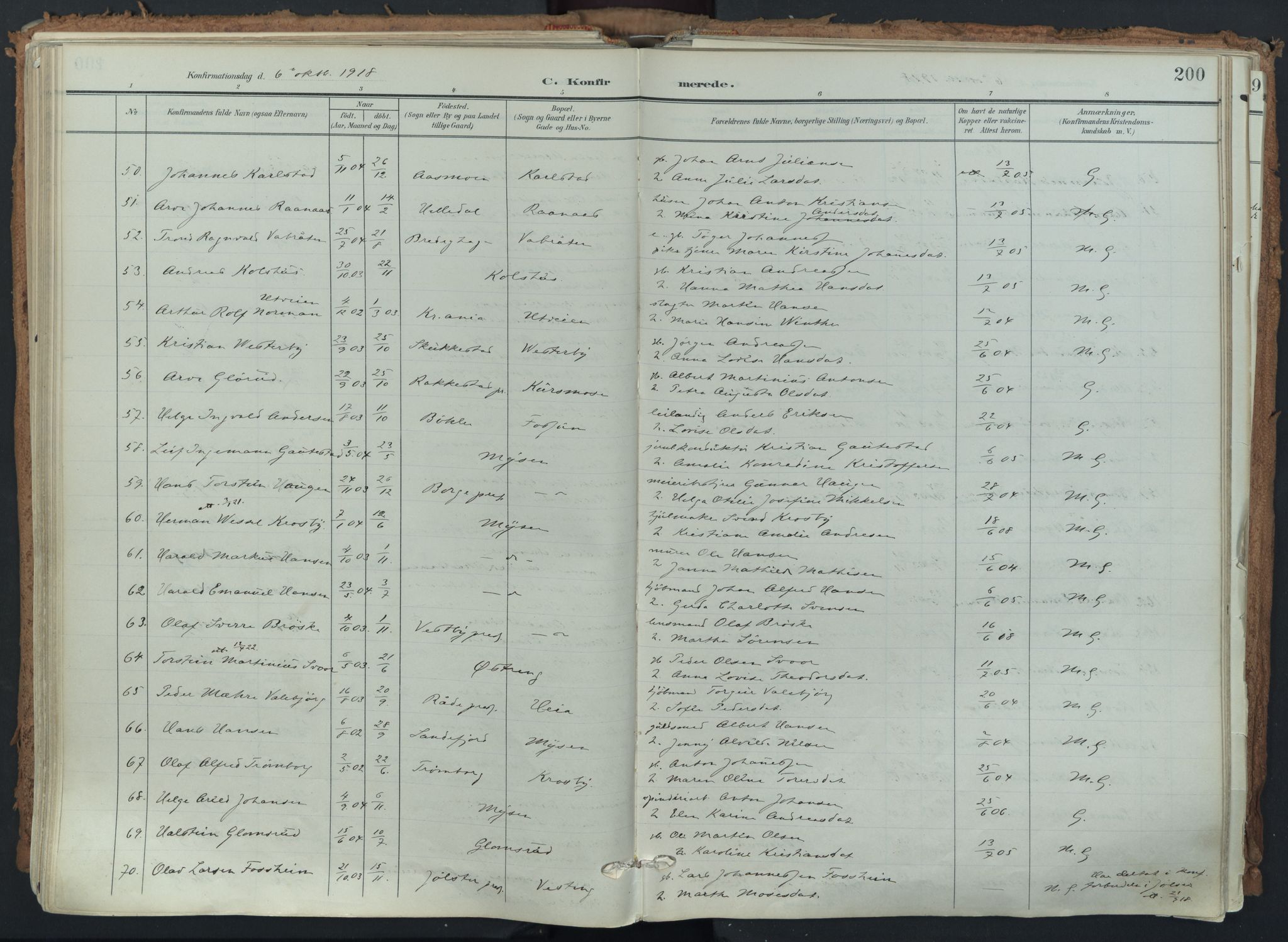 Eidsberg prestekontor Kirkebøker, SAO/A-10905/F/Fa/L0014: Parish register (official) no. I 14, 1902-1919, p. 200