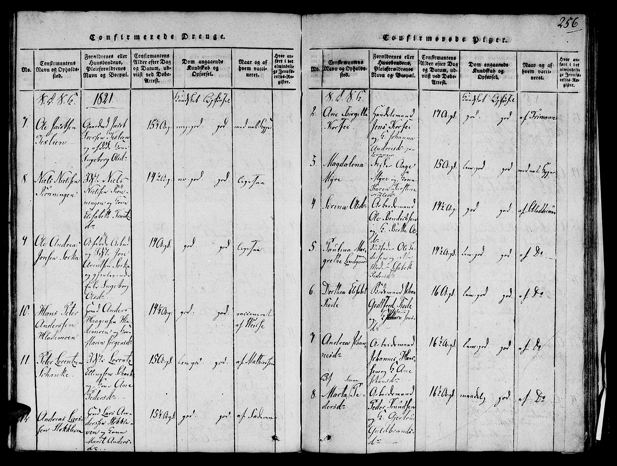Ministerialprotokoller, klokkerbøker og fødselsregistre - Sør-Trøndelag, SAT/A-1456/606/L0283: Parish register (official) no. 606A03 /1, 1818-1823, p. 256