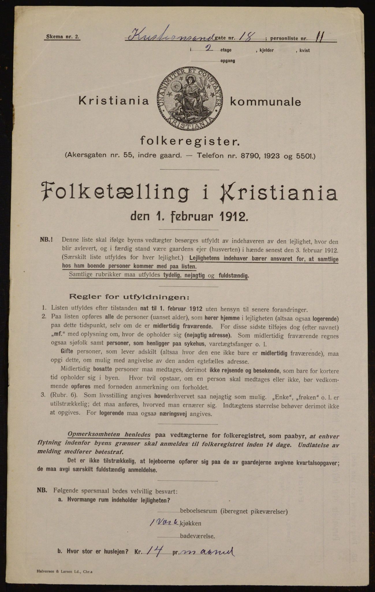 OBA, Municipal Census 1912 for Kristiania, 1912, p. 54730