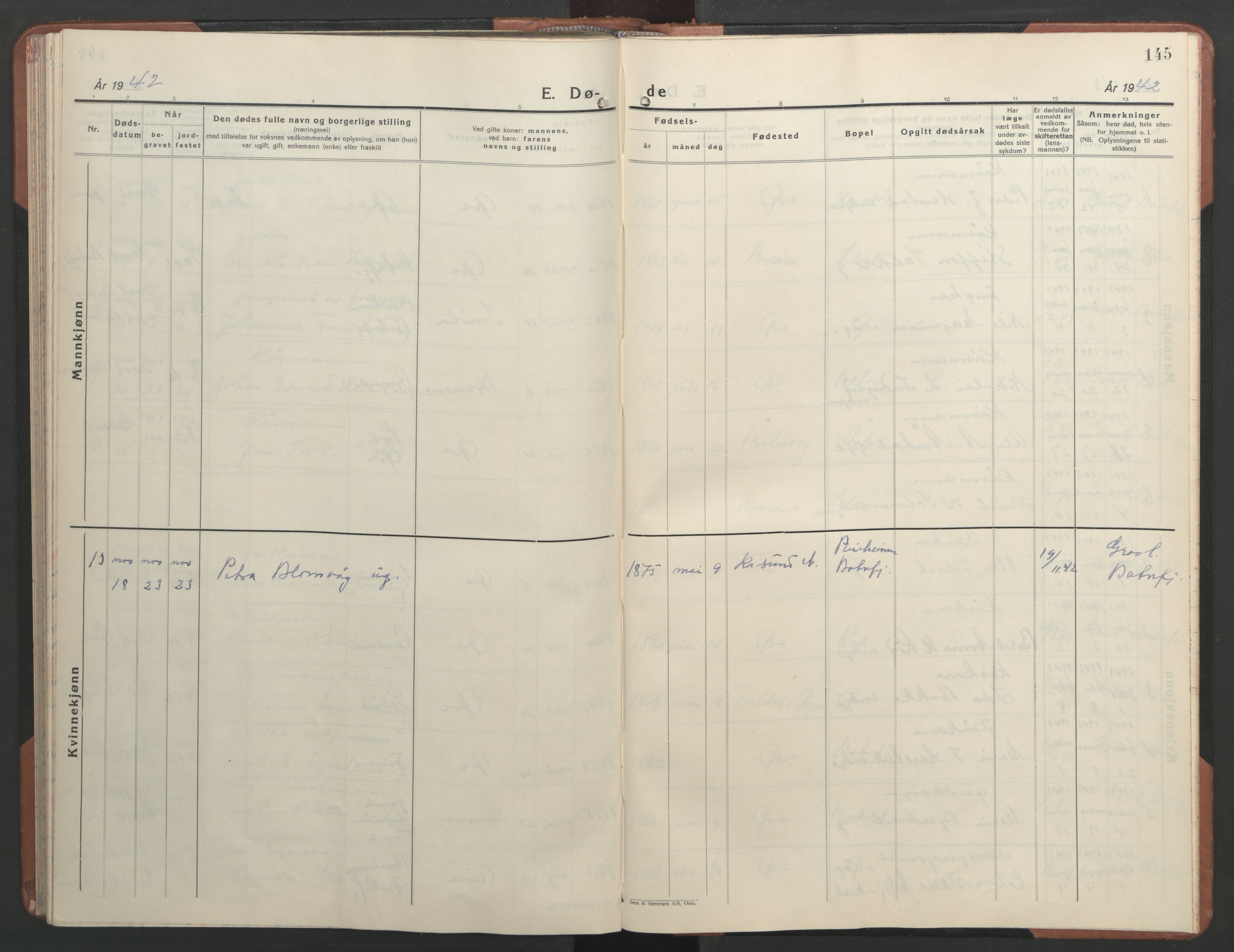 Ministerialprotokoller, klokkerbøker og fødselsregistre - Møre og Romsdal, AV/SAT-A-1454/584/L0971: Parish register (copy) no. 584C04, 1933-1946, p. 145