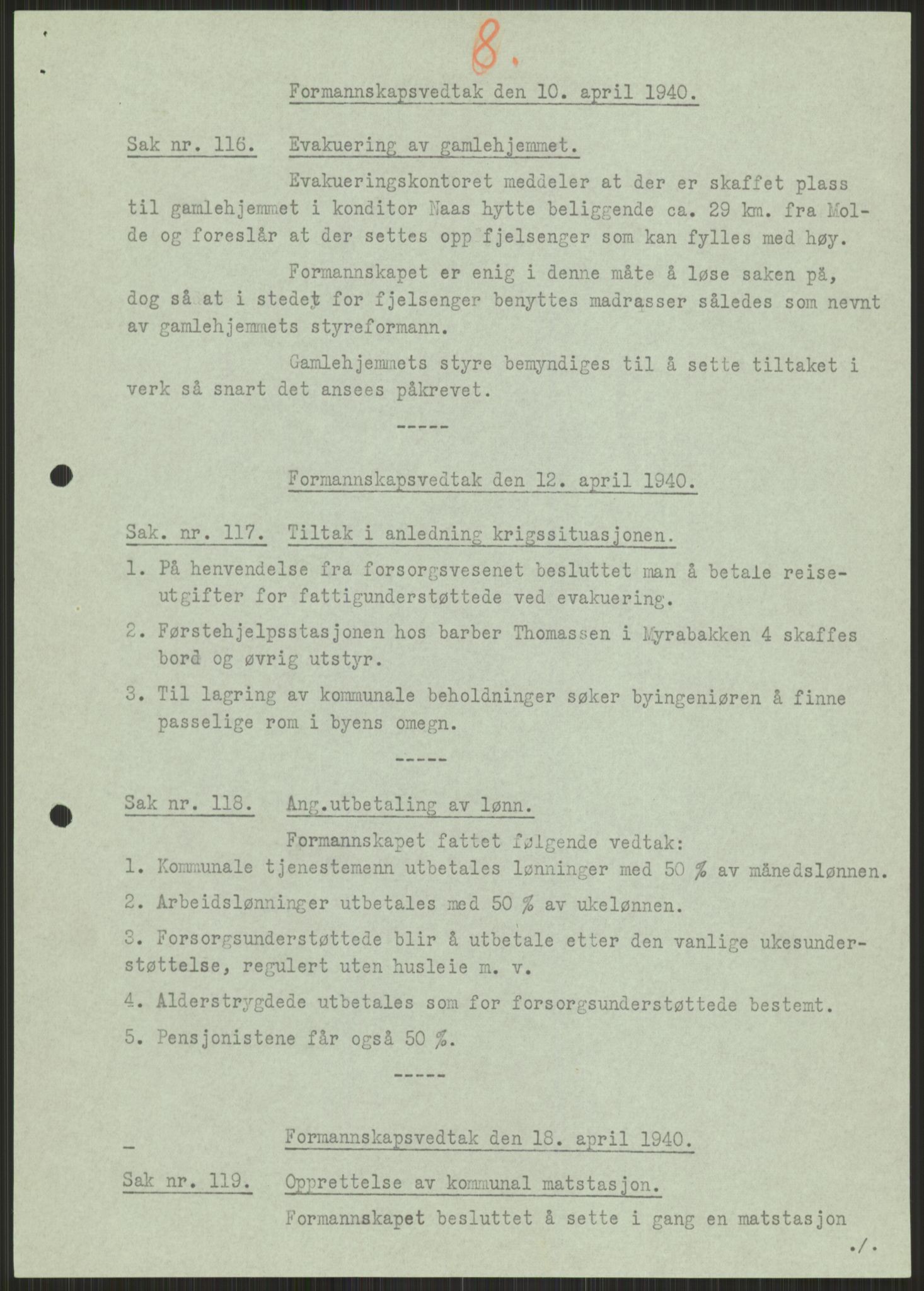 Forsvaret, Forsvarets krigshistoriske avdeling, AV/RA-RAFA-2017/Y/Ya/L0015: II-C-11-31 - Fylkesmenn.  Rapporter om krigsbegivenhetene 1940., 1940, p. 717