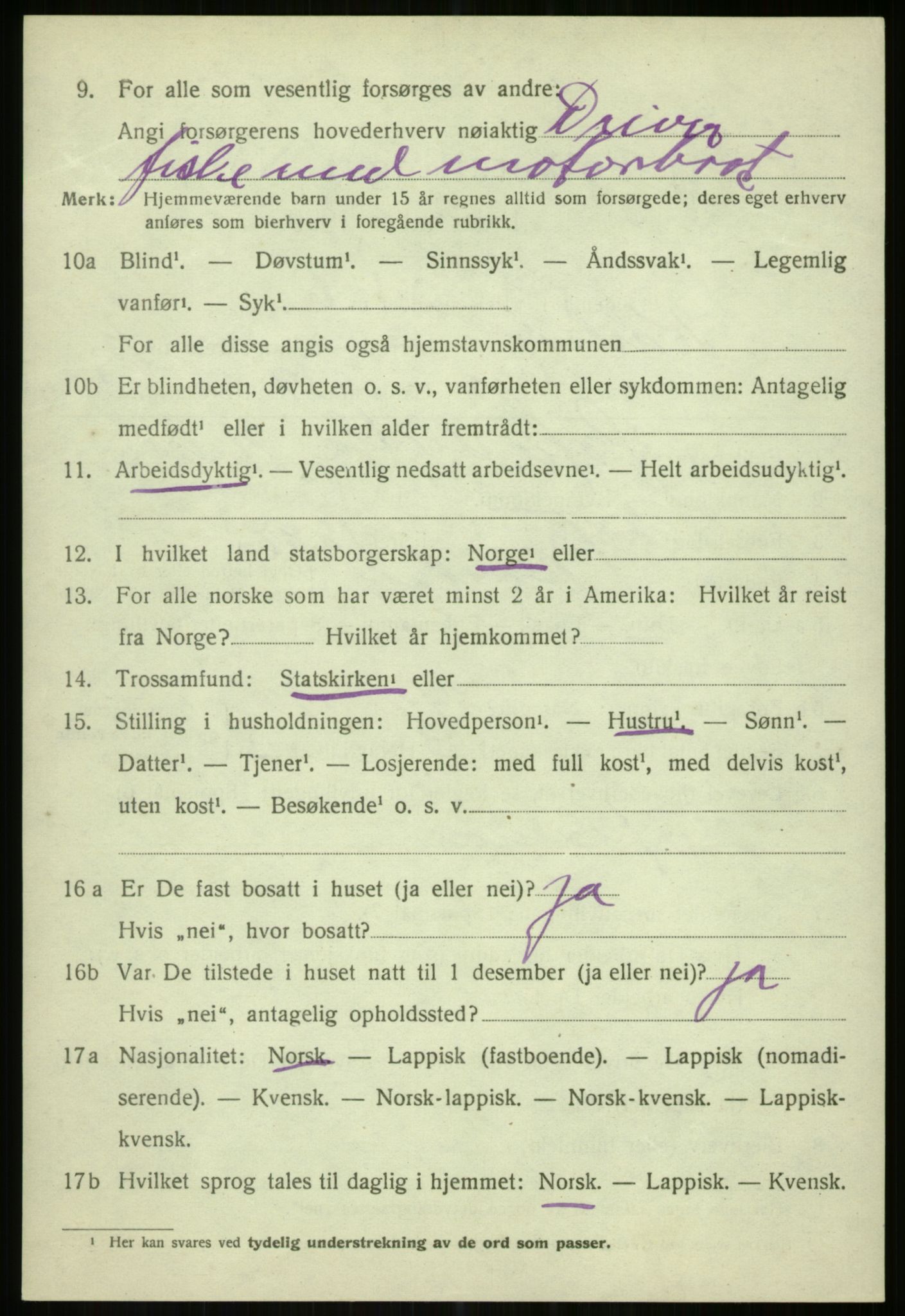 SATØ, 1920 census for Karlsøy, 1920, p. 4895