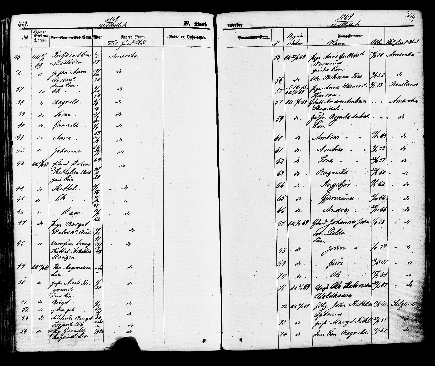 Hjartdal kirkebøker, SAKO/A-270/F/Fa/L0009: Parish register (official) no. I 9, 1860-1879, p. 399