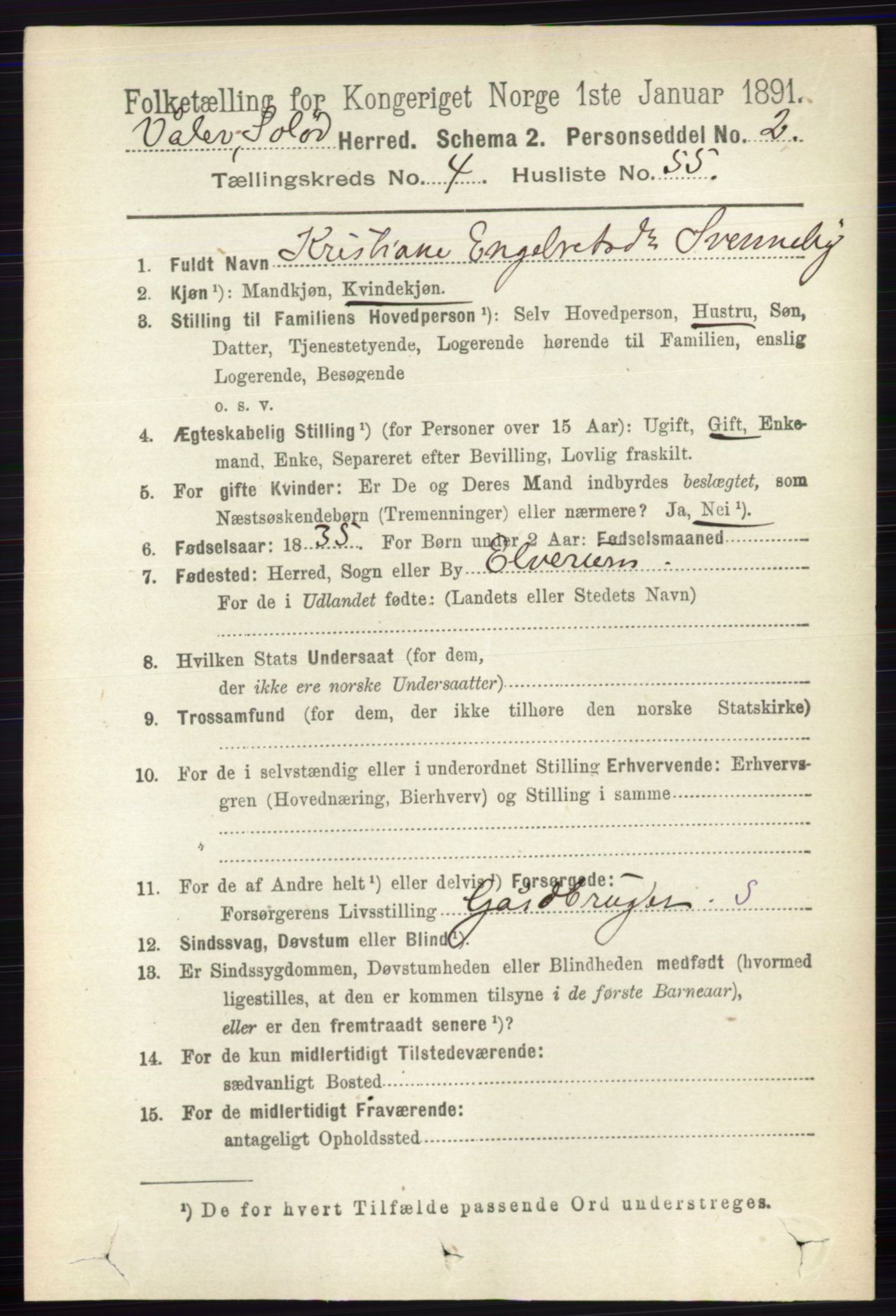 RA, 1891 census for 0426 Våler, 1891, p. 1801