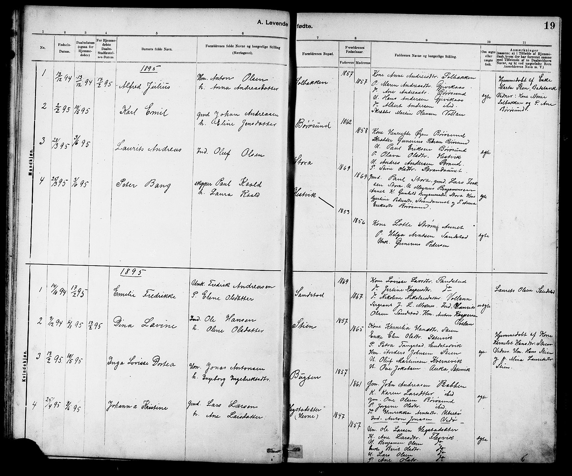 Ministerialprotokoller, klokkerbøker og fødselsregistre - Sør-Trøndelag, SAT/A-1456/639/L0573: Parish register (copy) no. 639C01, 1890-1905, p. 19