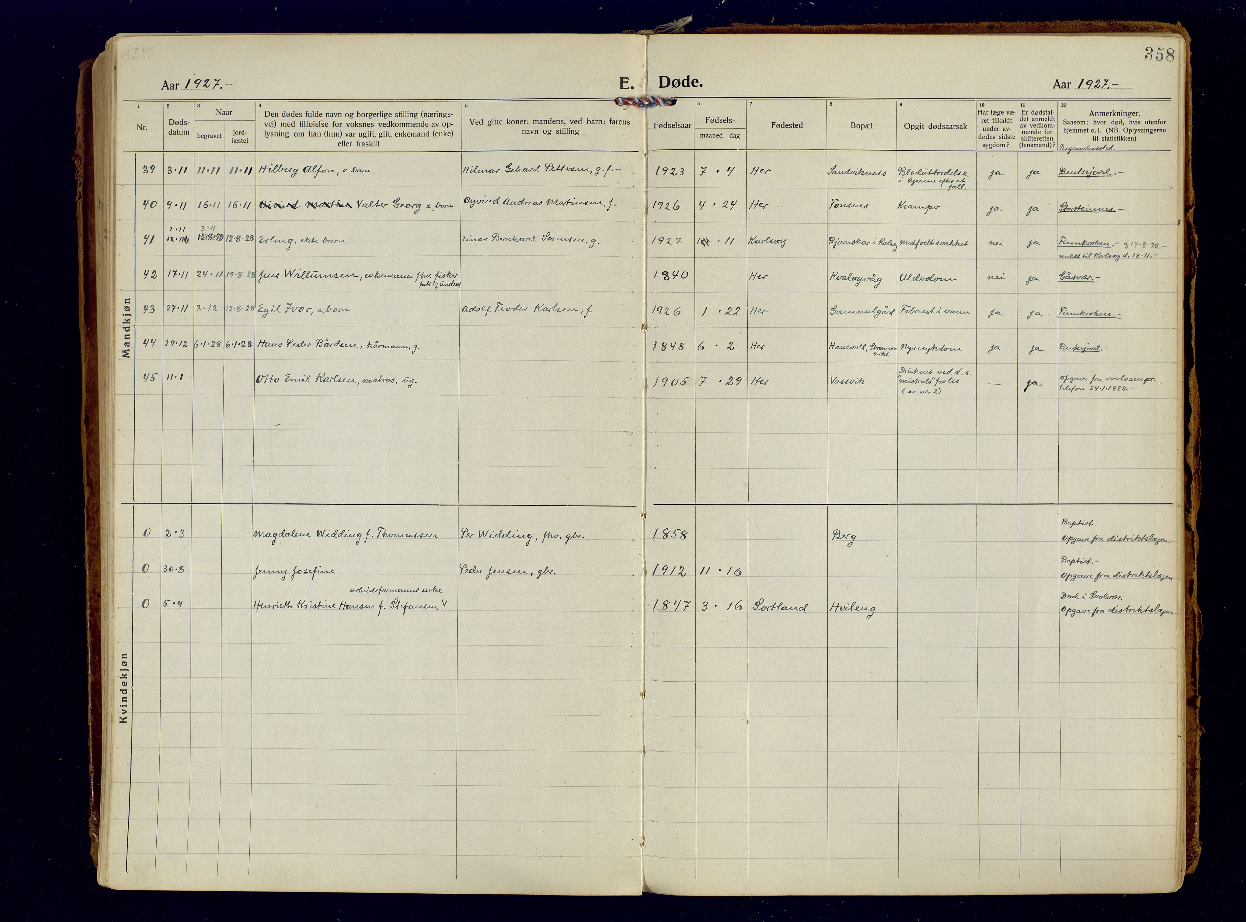 Tromsøysund sokneprestkontor, AV/SATØ-S-1304/G/Ga/L0009kirke: Parish register (official) no. 9, 1922-1934, p. 358