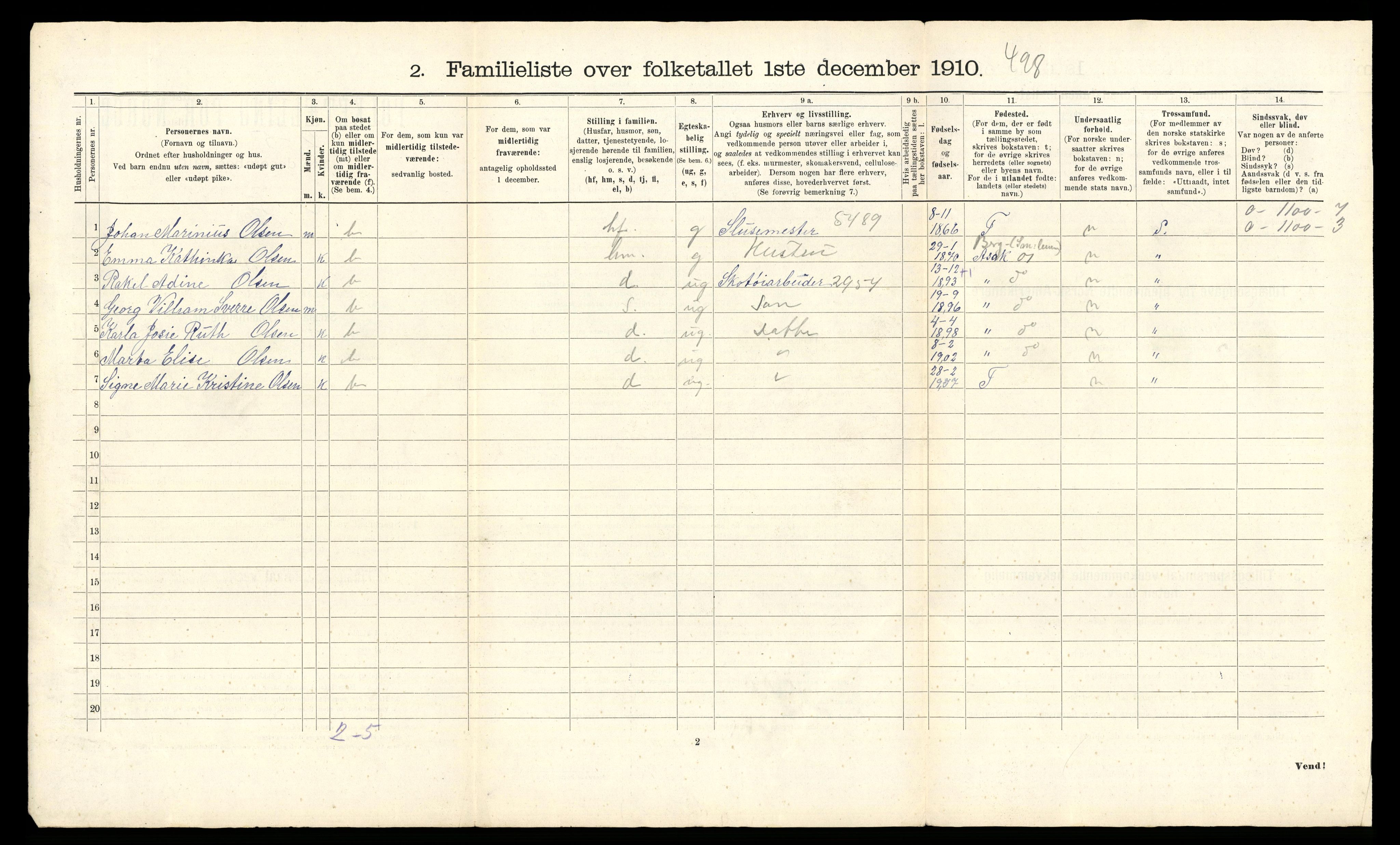 RA, 1910 census for Fredrikshald, 1910, p. 6517