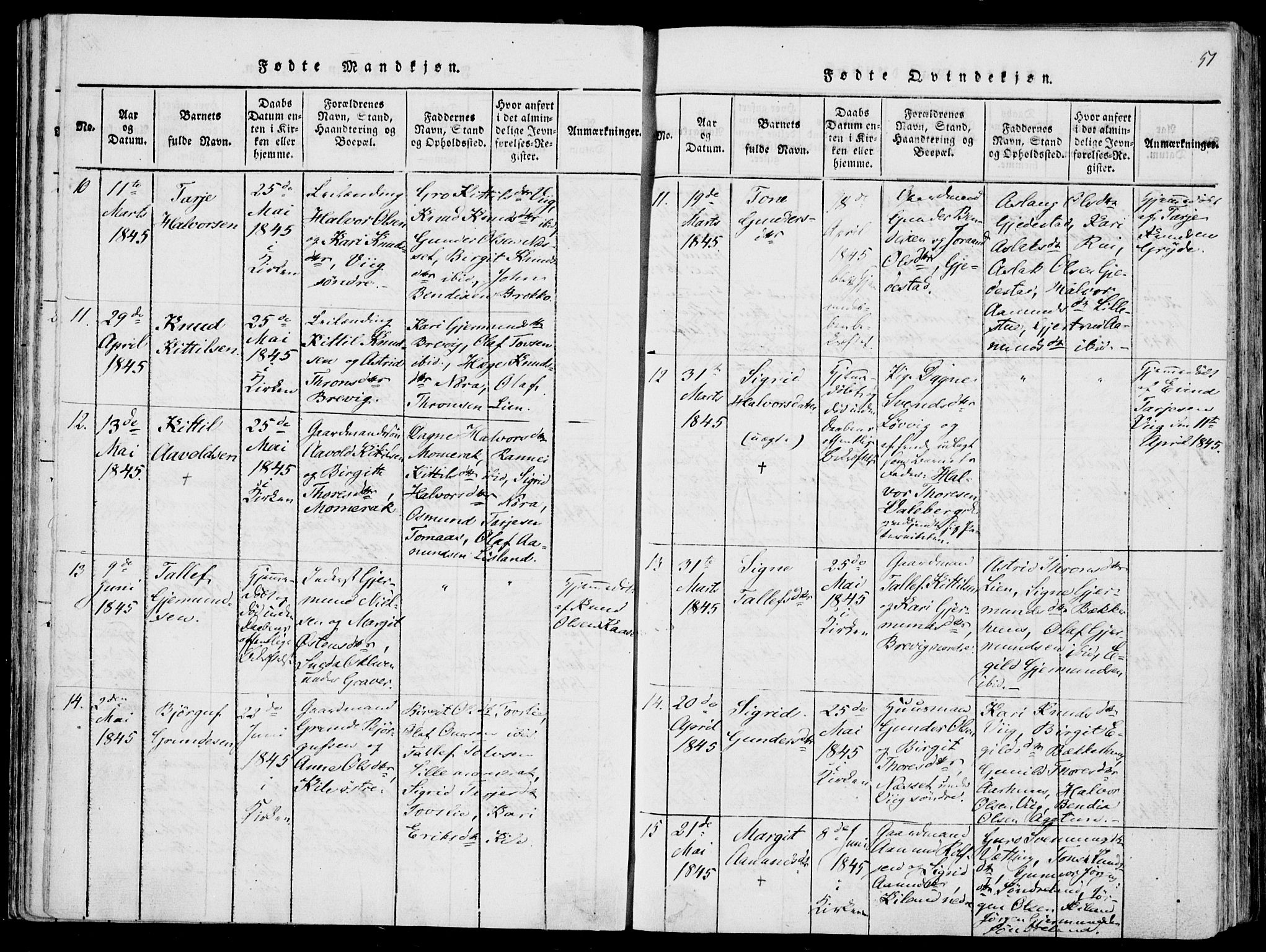 Fyresdal kirkebøker, SAKO/A-263/F/Fa/L0004: Parish register (official) no. I 4, 1815-1854, p. 51