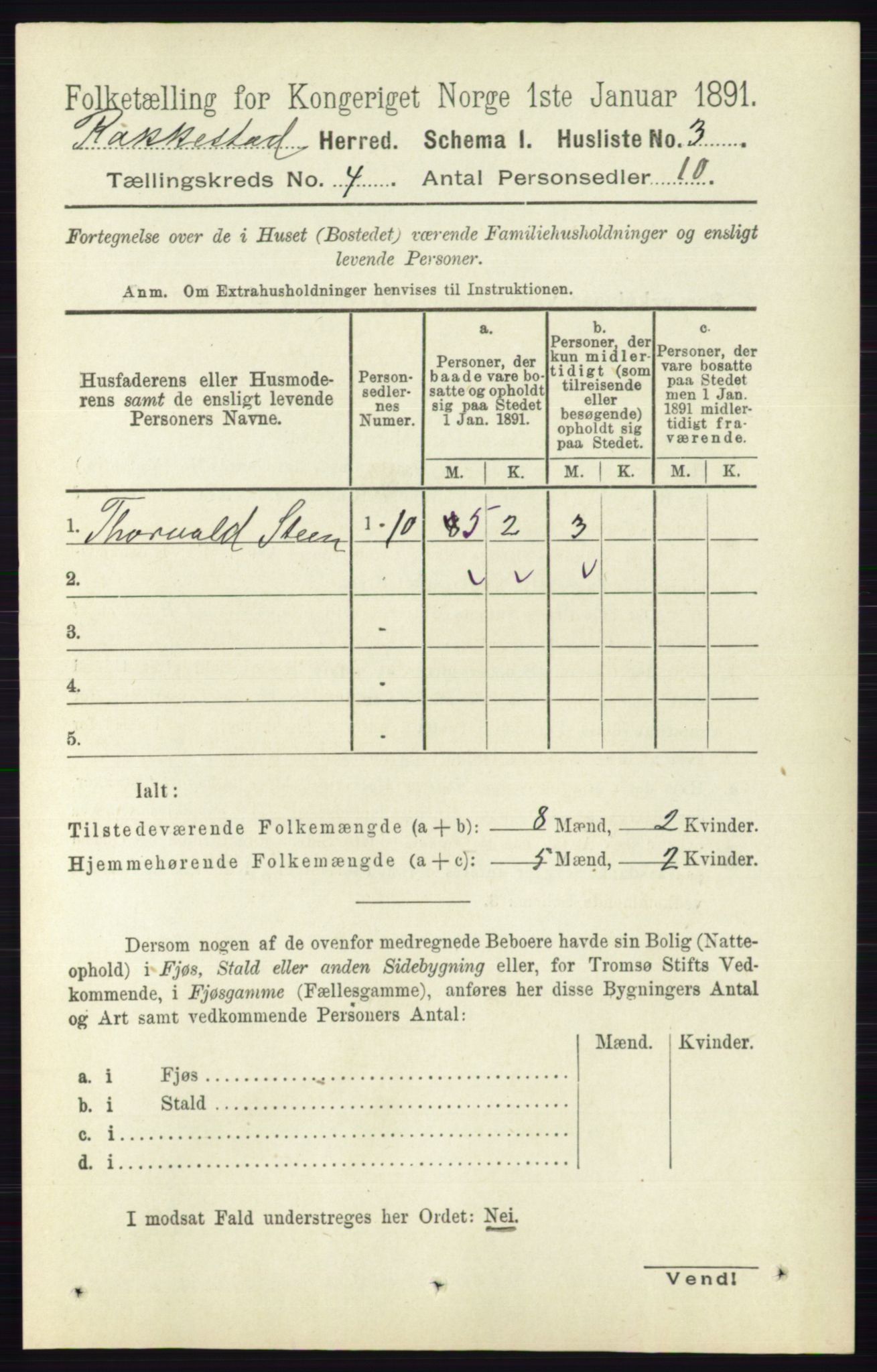 RA, 1891 census for 0128 Rakkestad, 1891, p. 1690