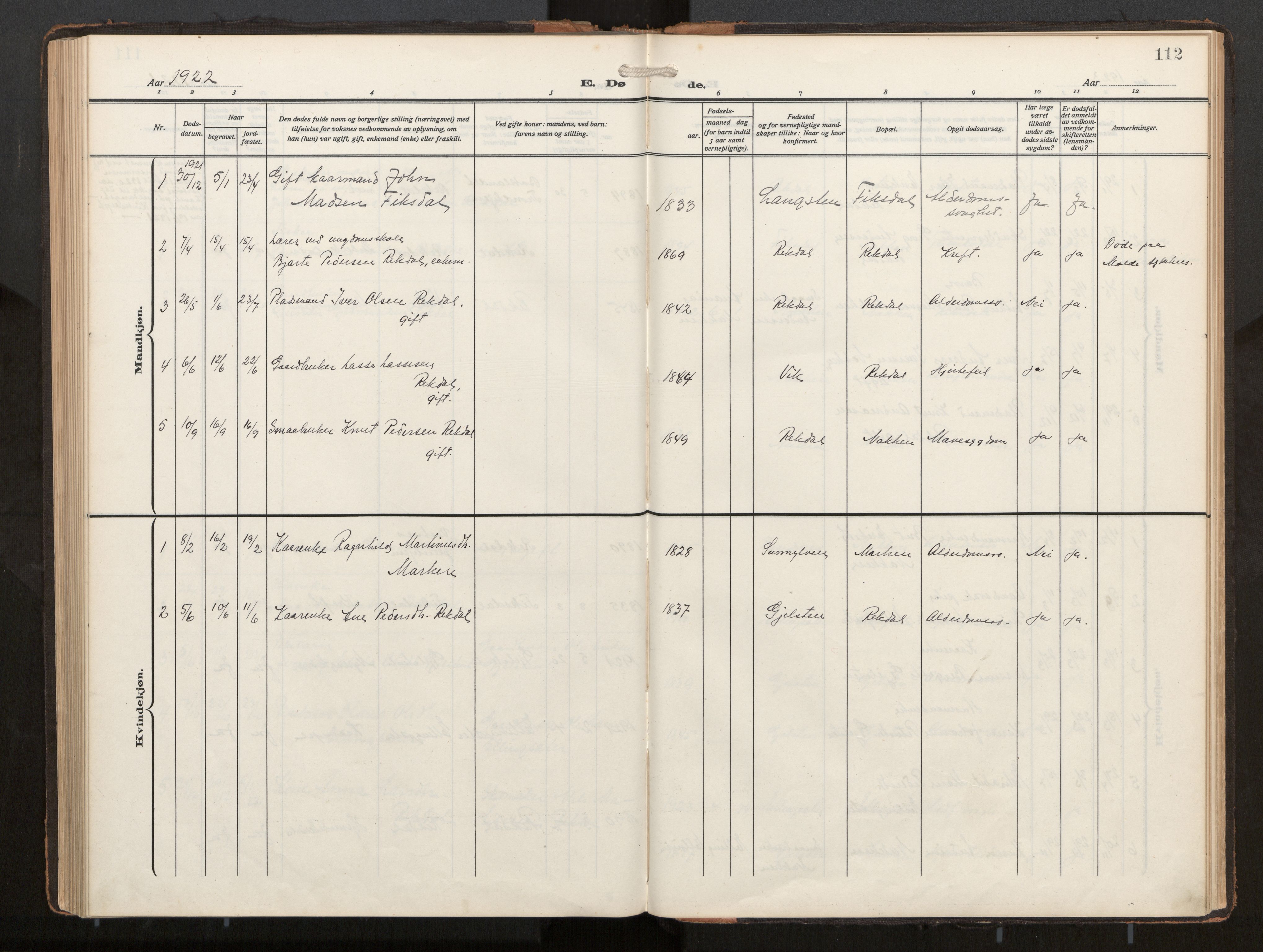 Ministerialprotokoller, klokkerbøker og fødselsregistre - Møre og Romsdal, AV/SAT-A-1454/540/L0540b: Parish register (official) no. 540A03, 1909-1932, p. 112