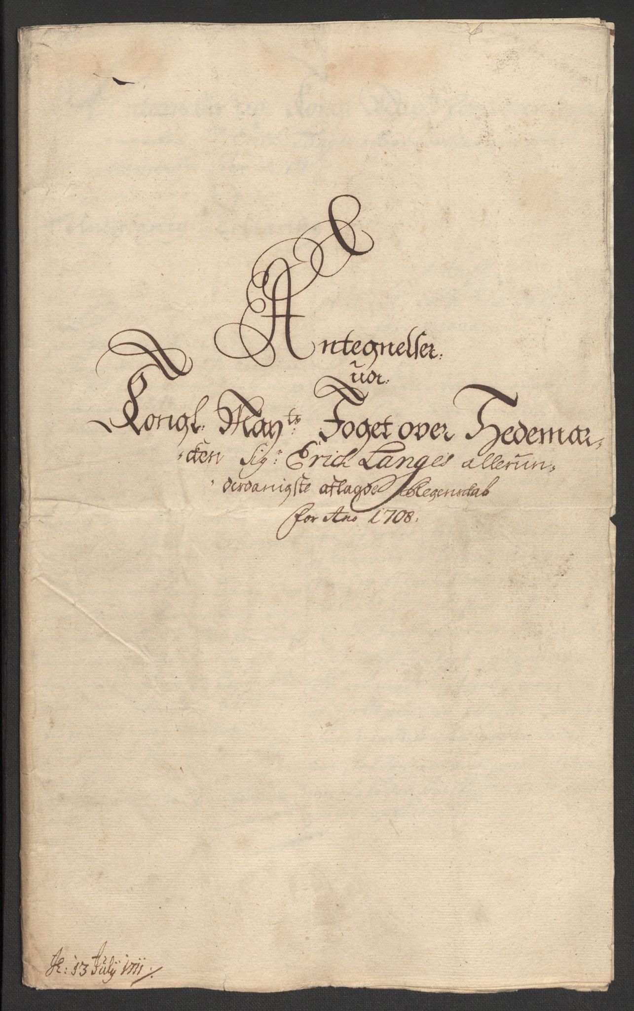 Rentekammeret inntil 1814, Reviderte regnskaper, Fogderegnskap, AV/RA-EA-4092/R16/L1044: Fogderegnskap Hedmark, 1708, p. 307