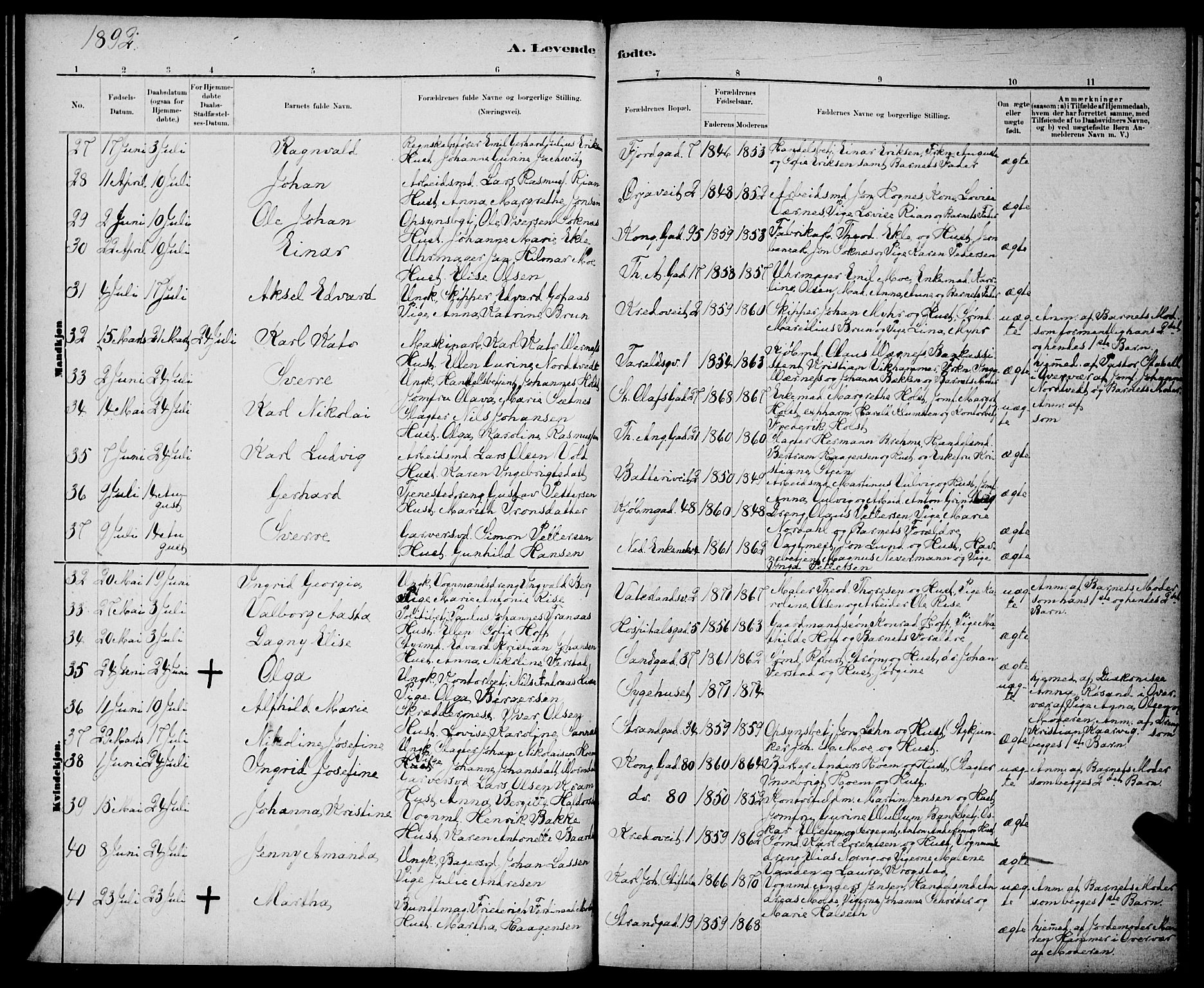 Ministerialprotokoller, klokkerbøker og fødselsregistre - Sør-Trøndelag, AV/SAT-A-1456/602/L0143: Parish register (copy) no. 602C11, 1878-1902