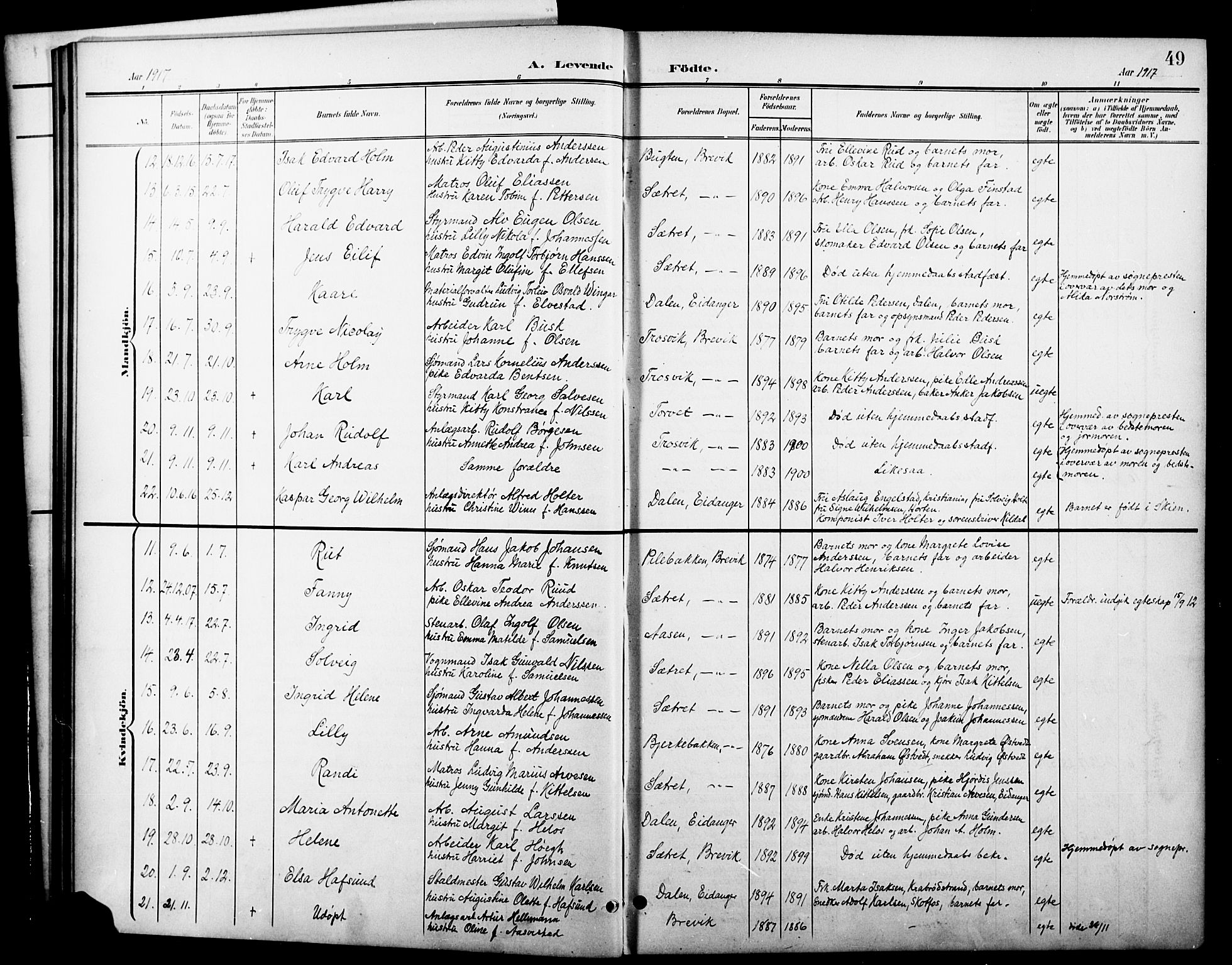 Brevik kirkebøker, SAKO/A-255/G/Ga/L0005: Parish register (copy) no. 5, 1901-1924, p. 49