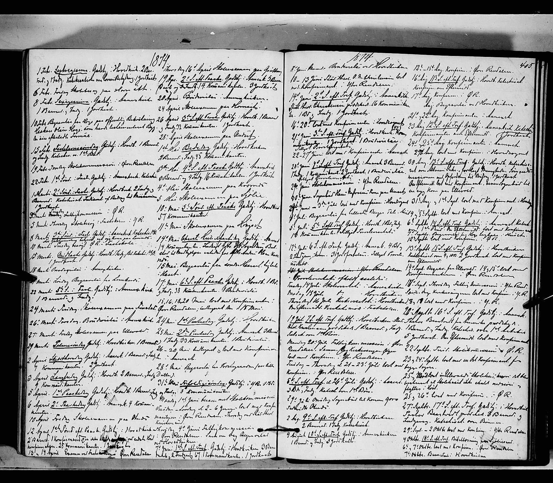 Rendalen prestekontor, AV/SAH-PREST-054/H/Ha/Haa/L0006: Parish register (official) no. 6, 1867-1877, p. 405