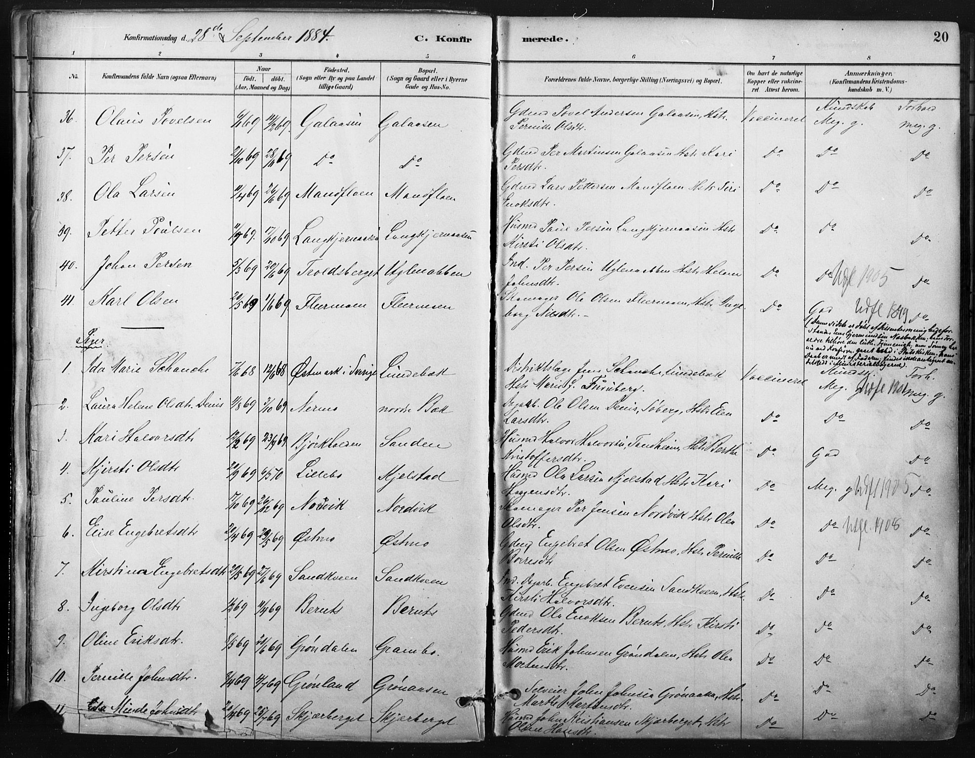 Trysil prestekontor, SAH/PREST-046/H/Ha/Haa/L0009: Parish register (official) no. 9, 1881-1897, p. 20