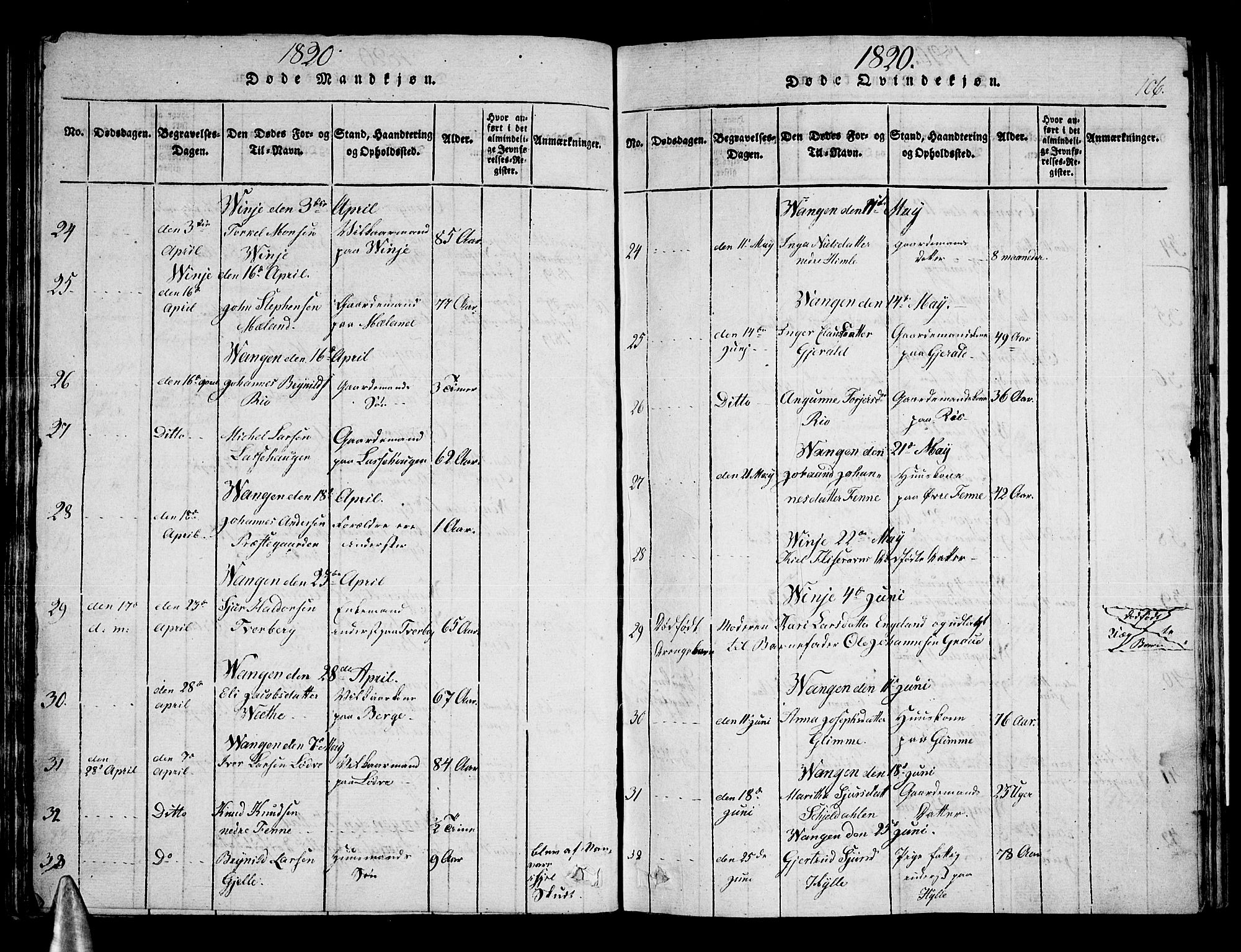 Voss sokneprestembete, AV/SAB-A-79001/H/Haa: Parish register (official) no. A 11, 1816-1827, p. 106