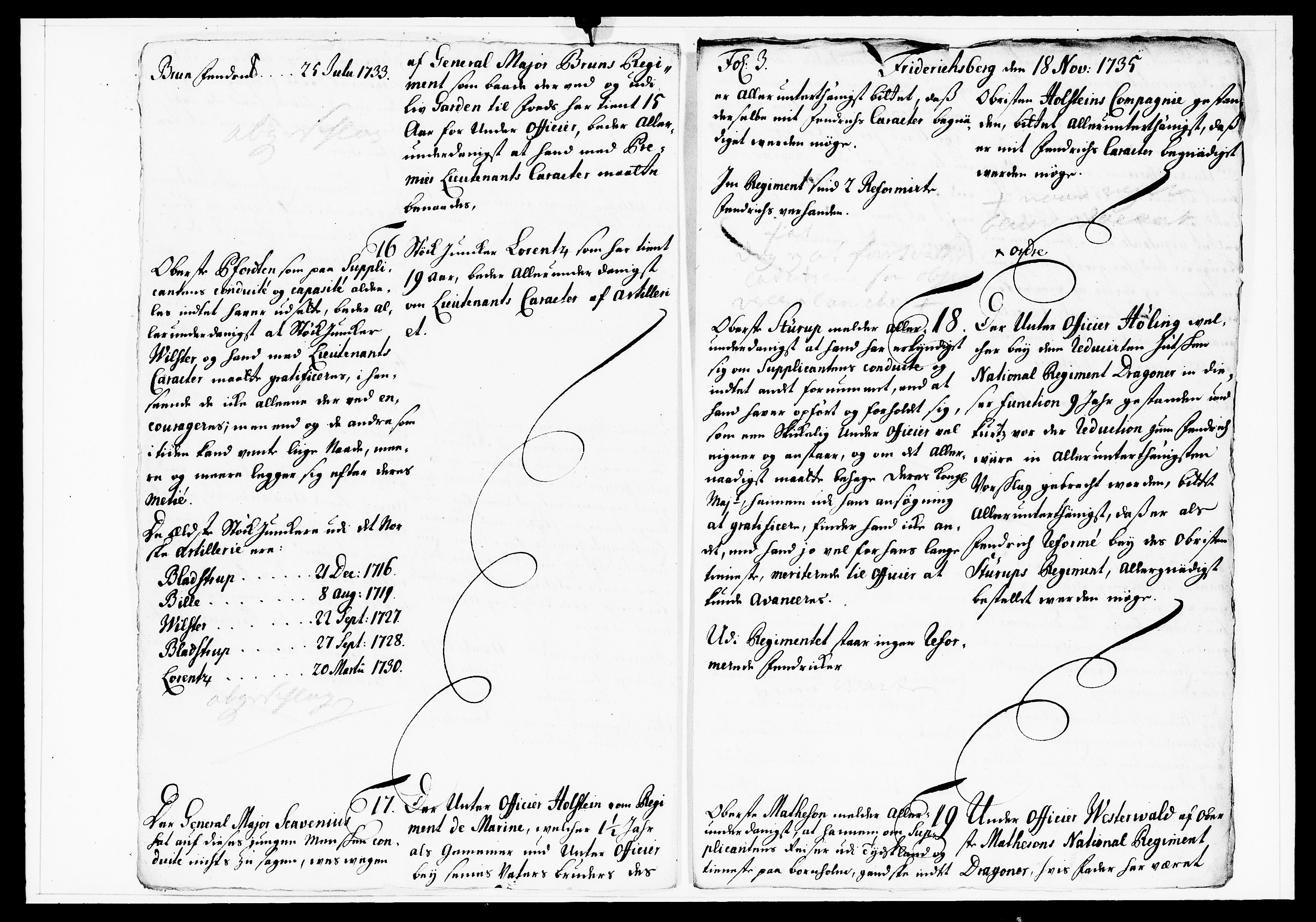Krigskollegiet, Krigskancelliet, DRA/A-0006/-/1122-1129: Refererede sager, 1735, p. 535